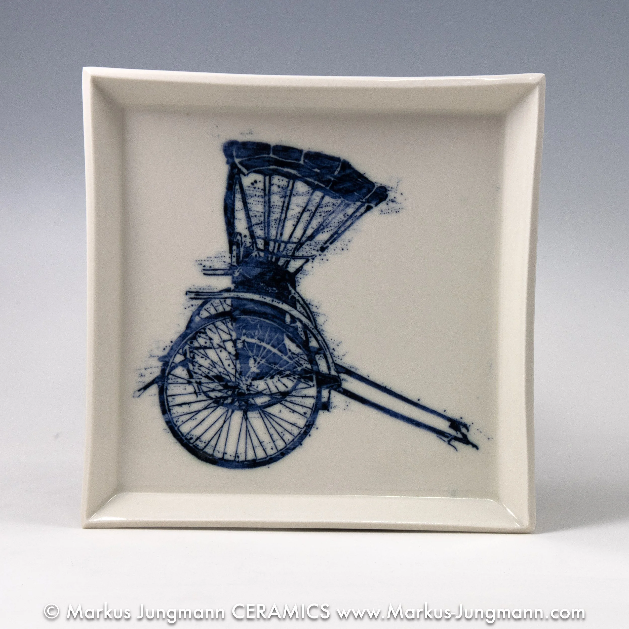 Print on porcelain 'Rickshaw'   'Travel Series' with picture hanger