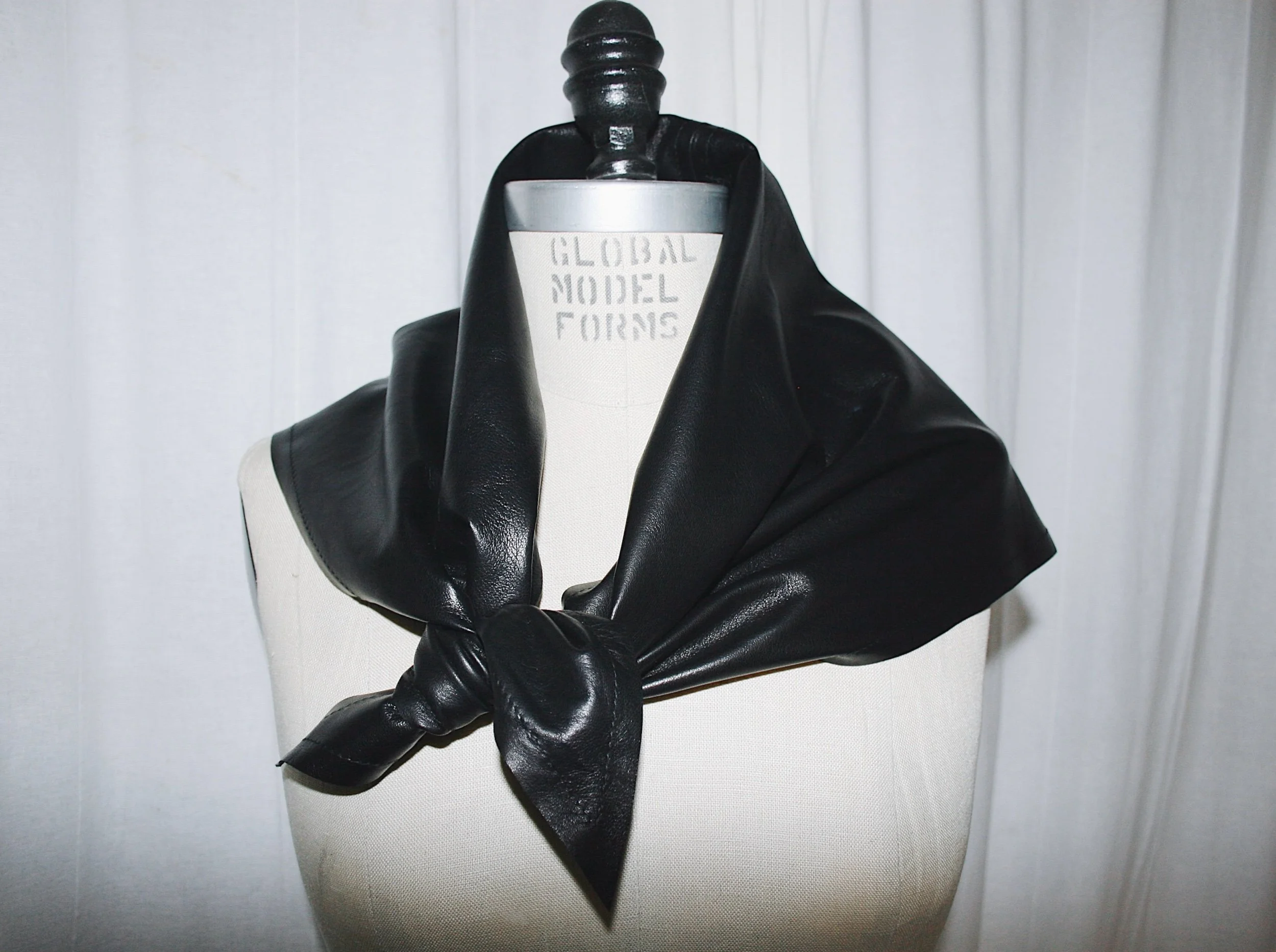 Black Leather Scarf — Revelle
