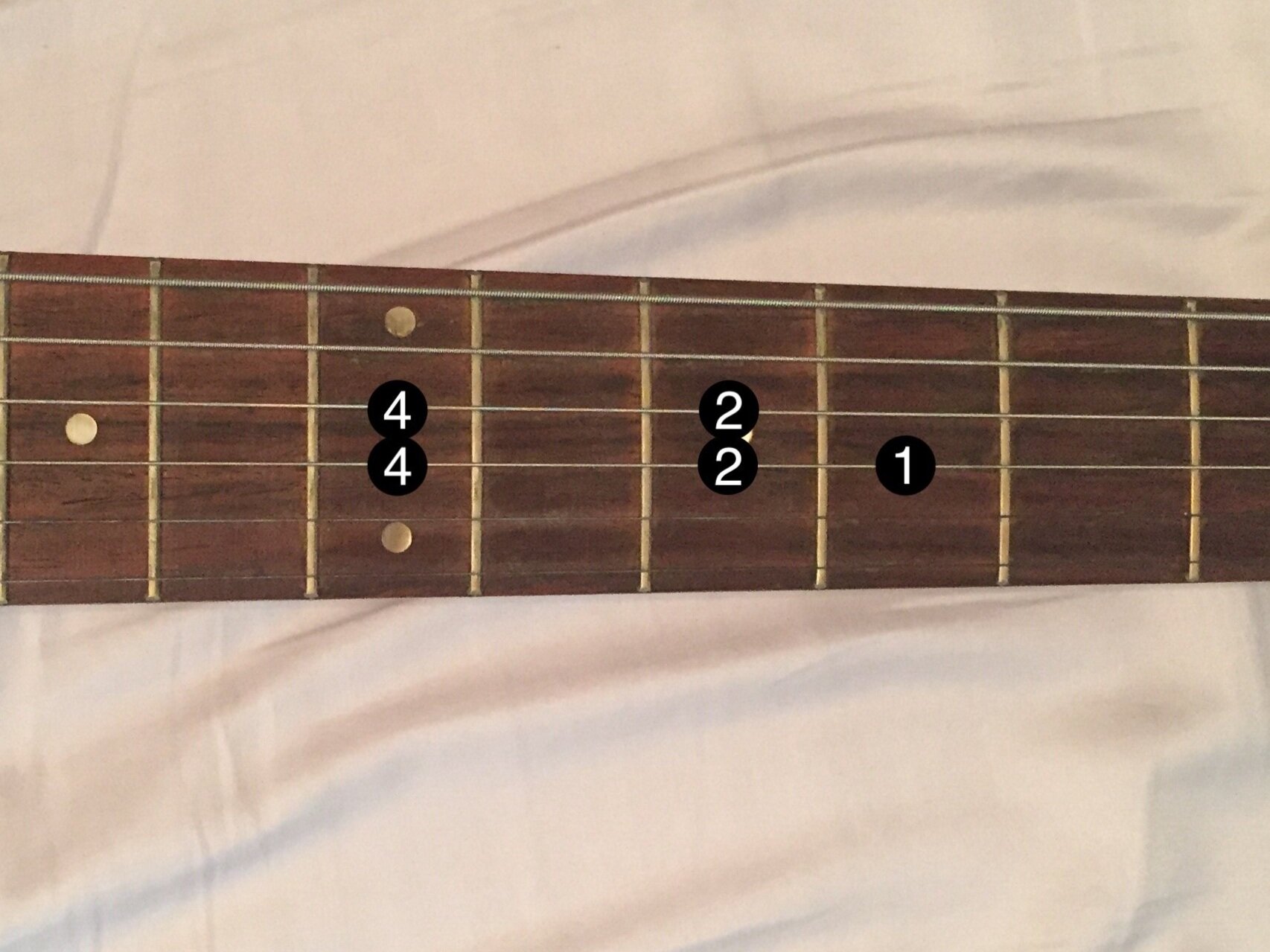 The notes for this scale are G - A - B - C - D.