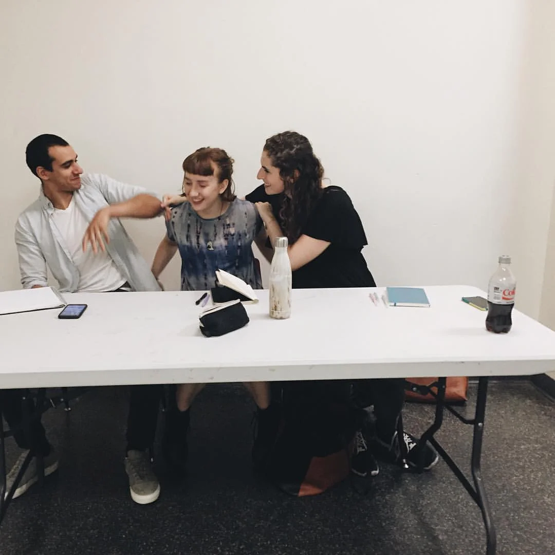 alex hughes, kimberly rolfs, and talia edelheit at the first round of auditions for season one august 2016