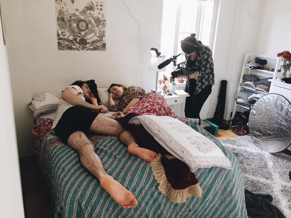 sam stagg, kimberly rolfs, and clara hughes shooting episode 1.4 in new york, ny october 2016