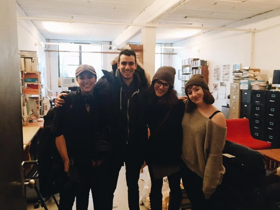 clara hughes, alex hughes, fern cozine, and kimberly rolfs after wrapping season one with a shoot on location at akashic books in brooklyn, ny december 2016