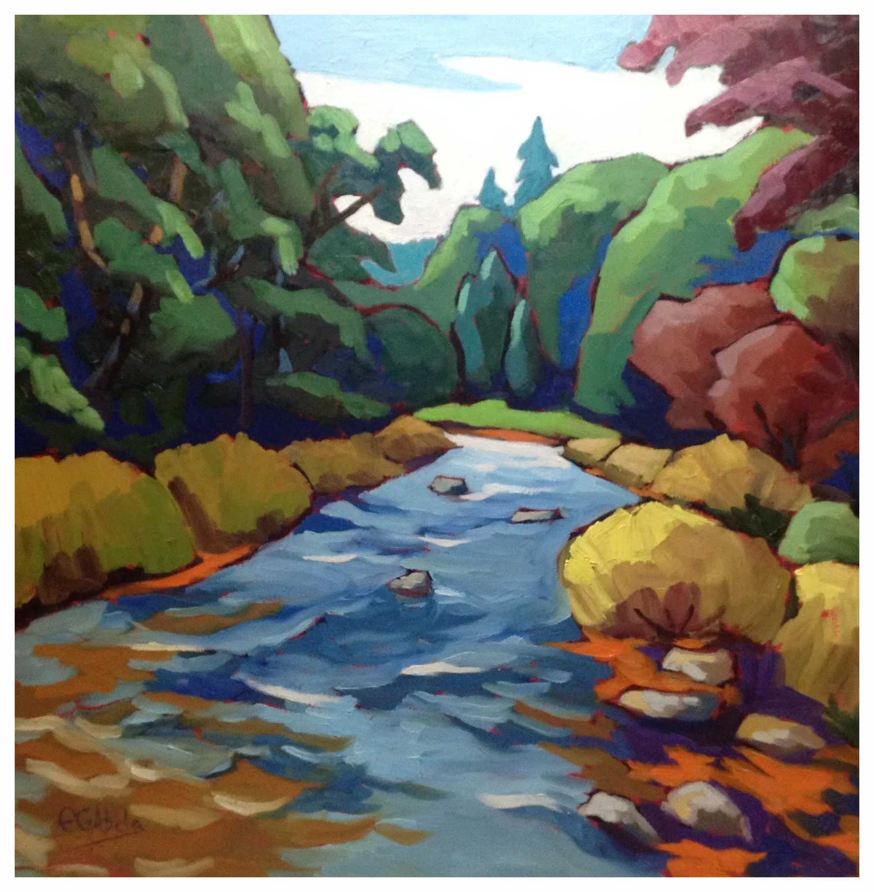 Whitevale, Ontario after the Rain. Oil, 24" x 24"