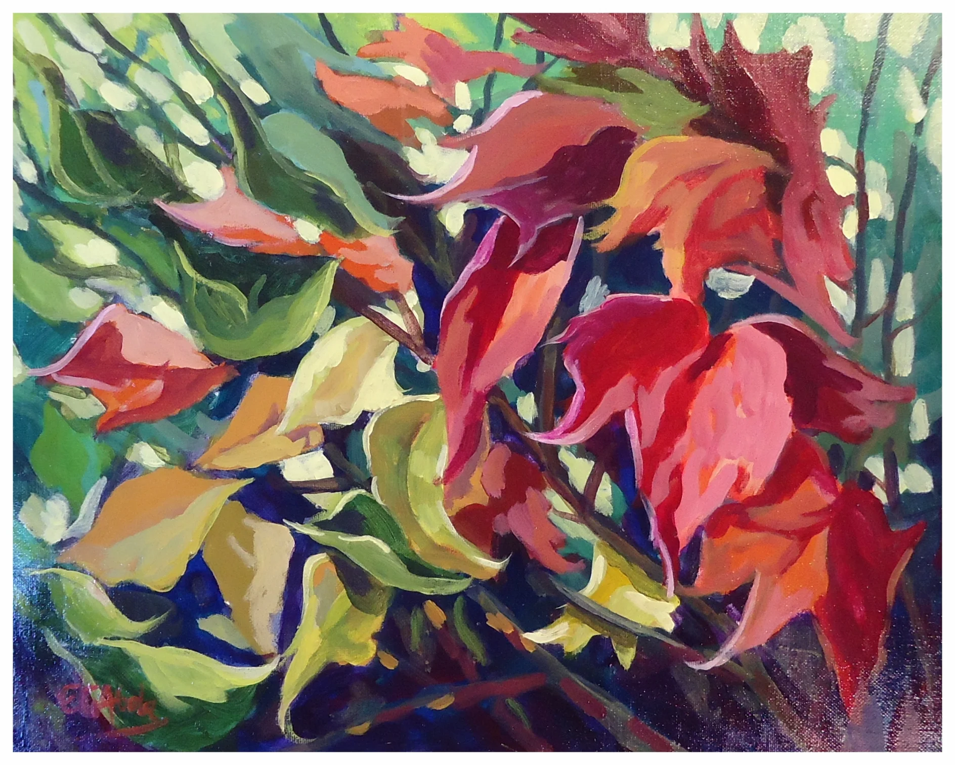 Foliage I, acrylic 16" x 20"
