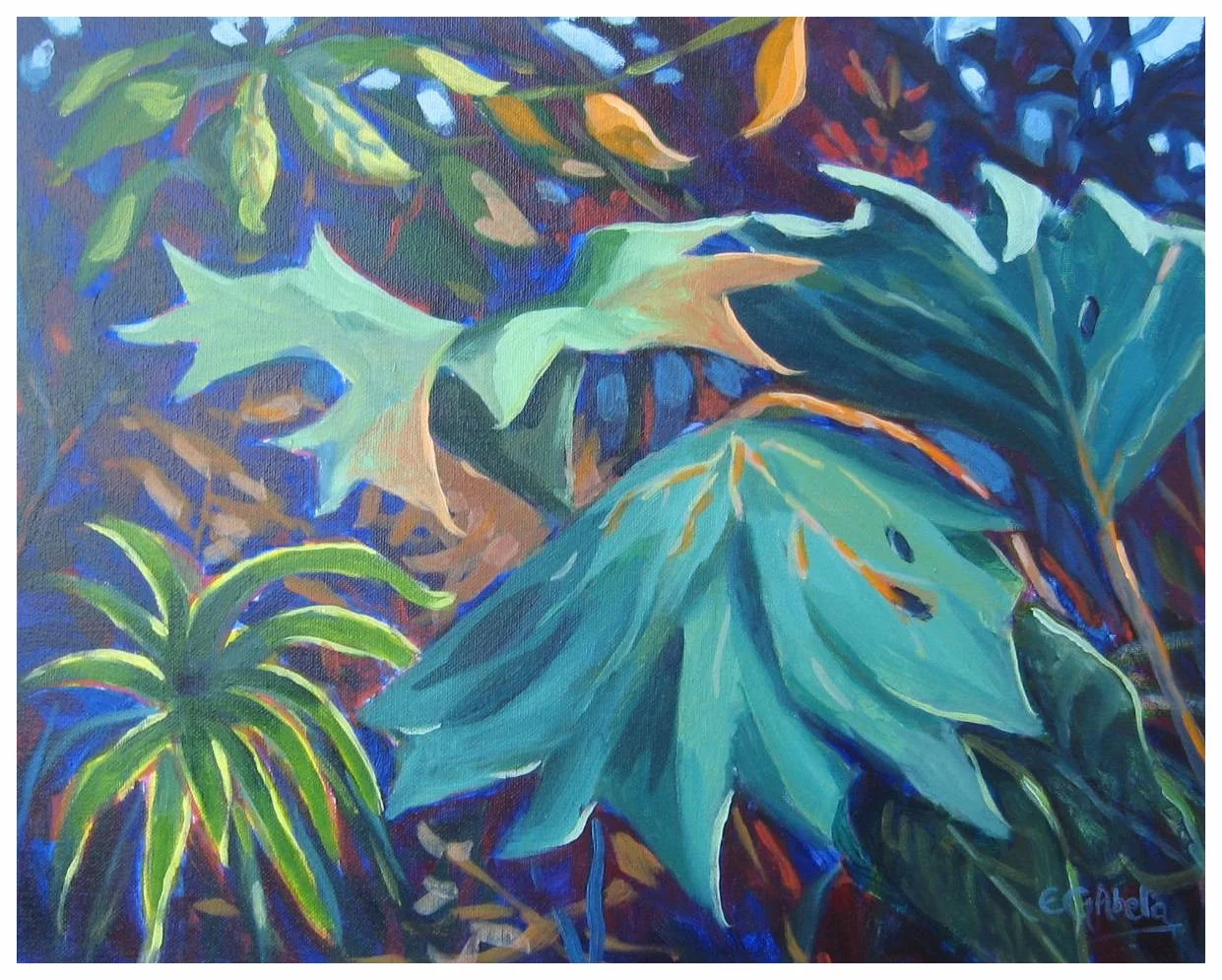 Foliage II, acrylic 16" x 20"