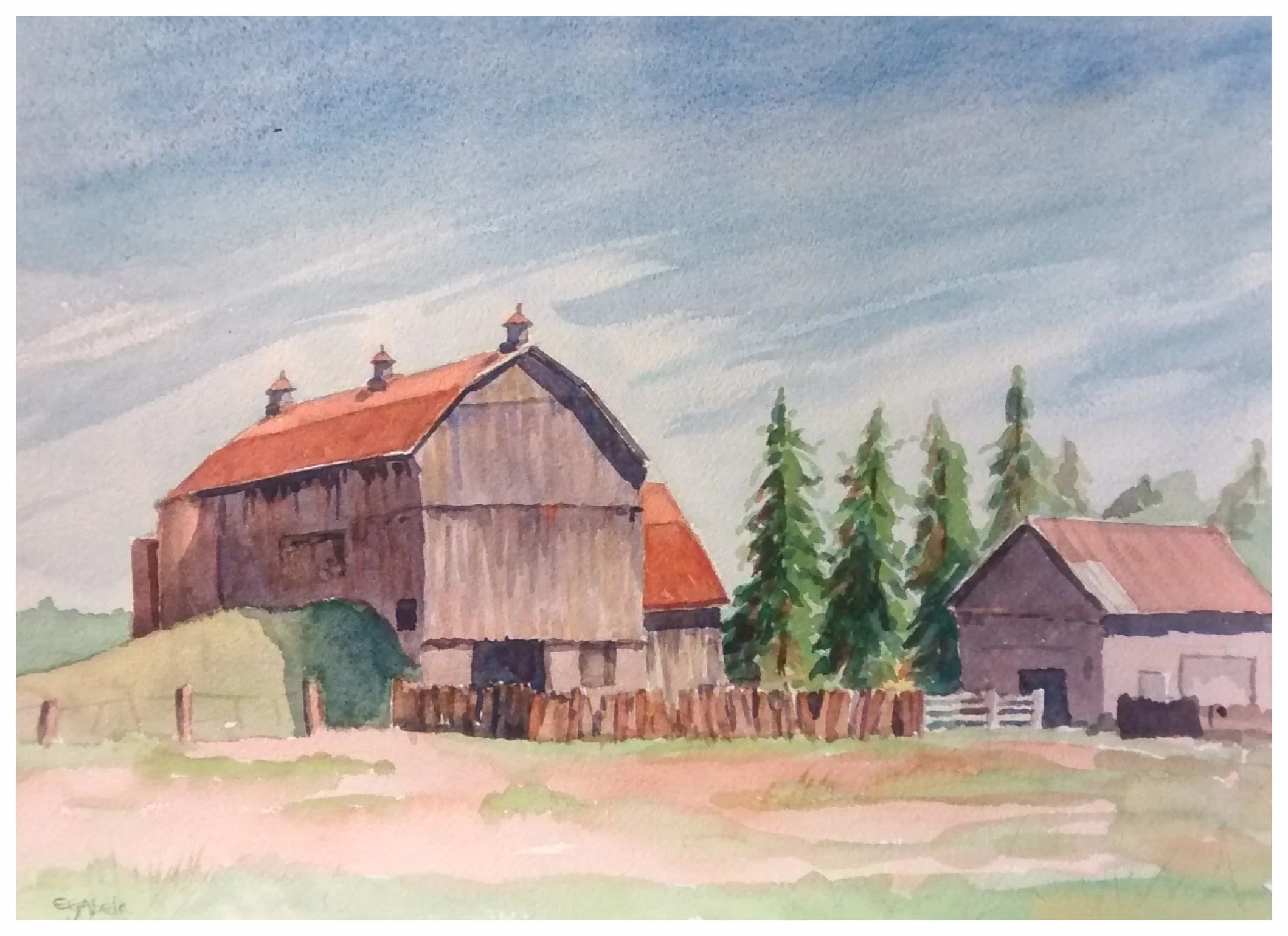 Farm on 16th ave., Markham, 10" x 14"