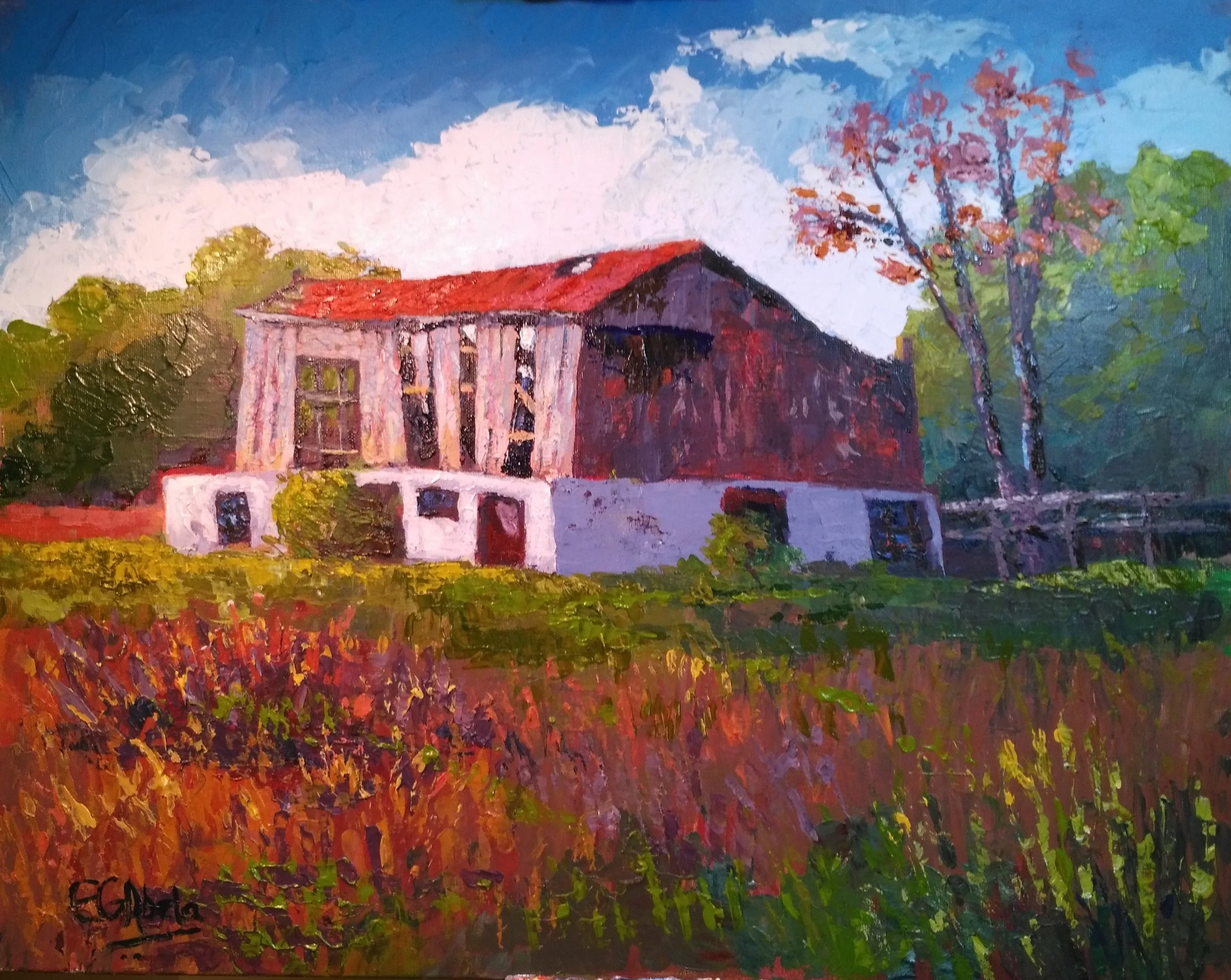 Bethesda Barn, acrylic 16" x 20"