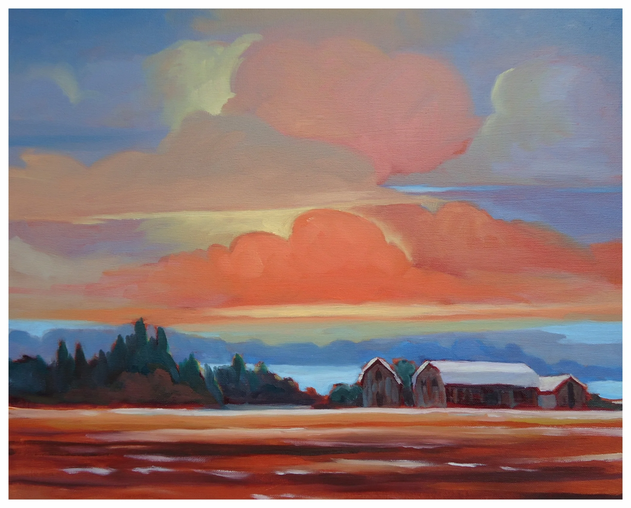 Sunset in Markham, oil, 16" x 20"