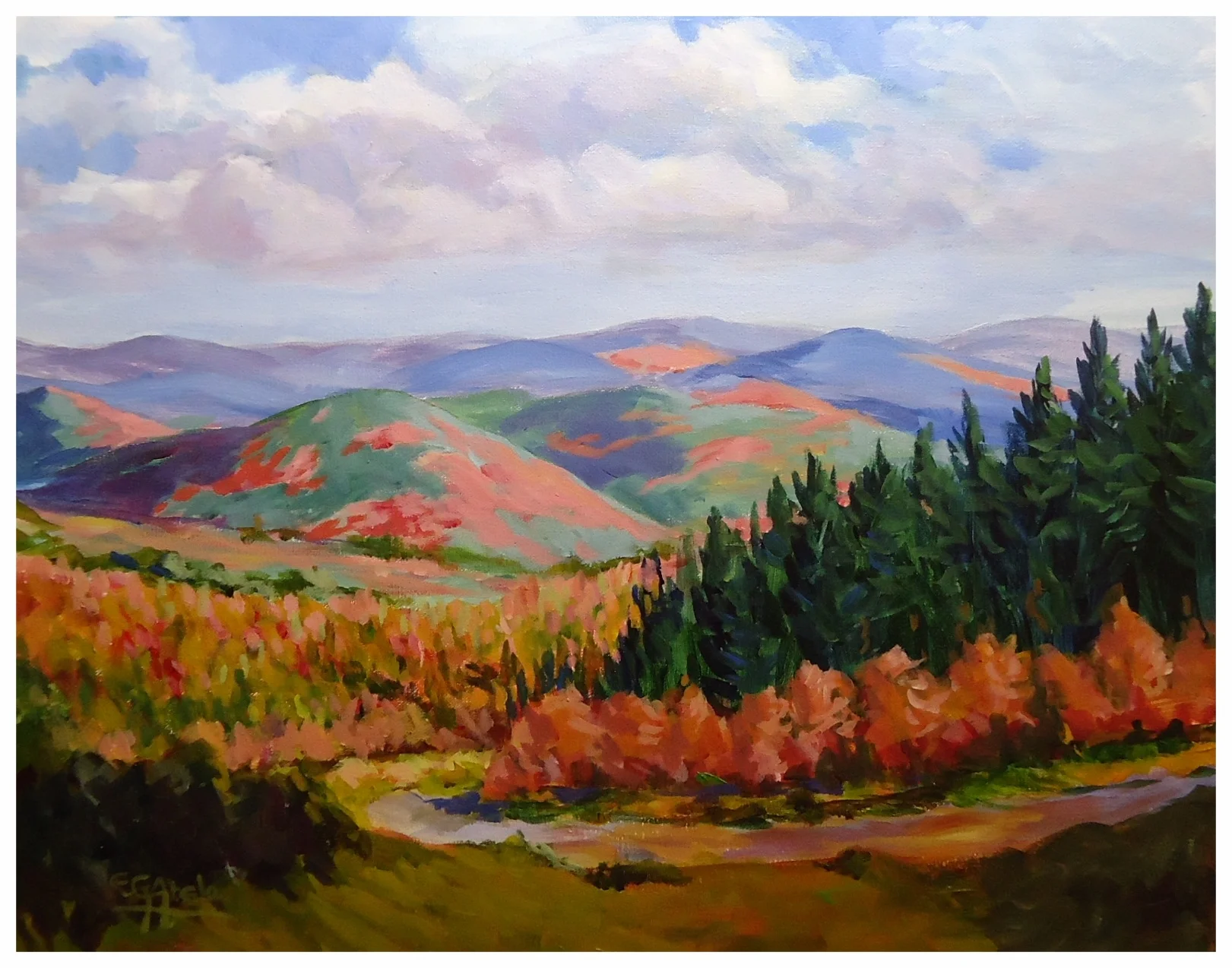 Mont Tremblant, Fall colours, acrylic, 16" x 20"