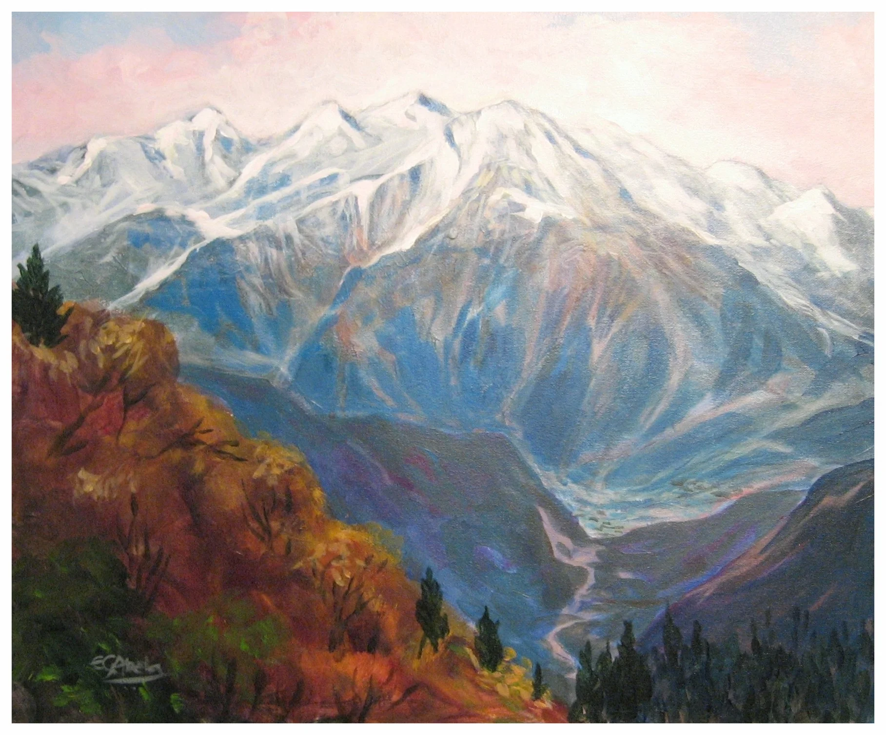 France, Mont Blanc, acrylic 16" x 20"