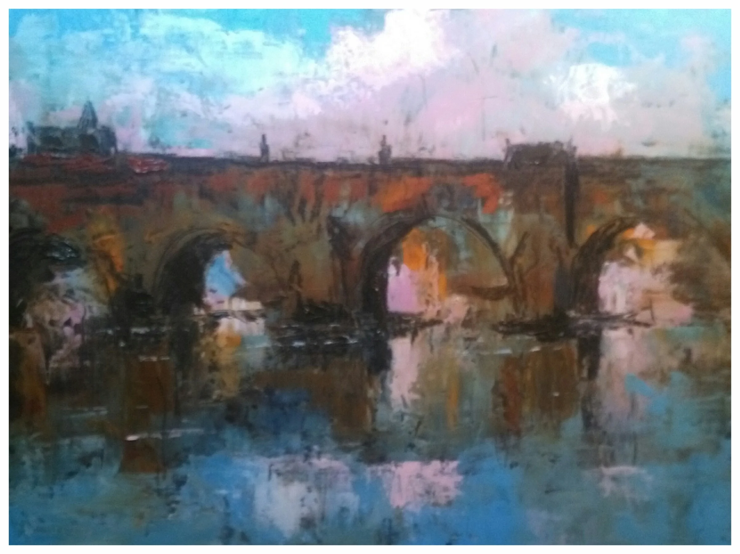 Prague, Charles Bridge, Oil, 12" x 16"