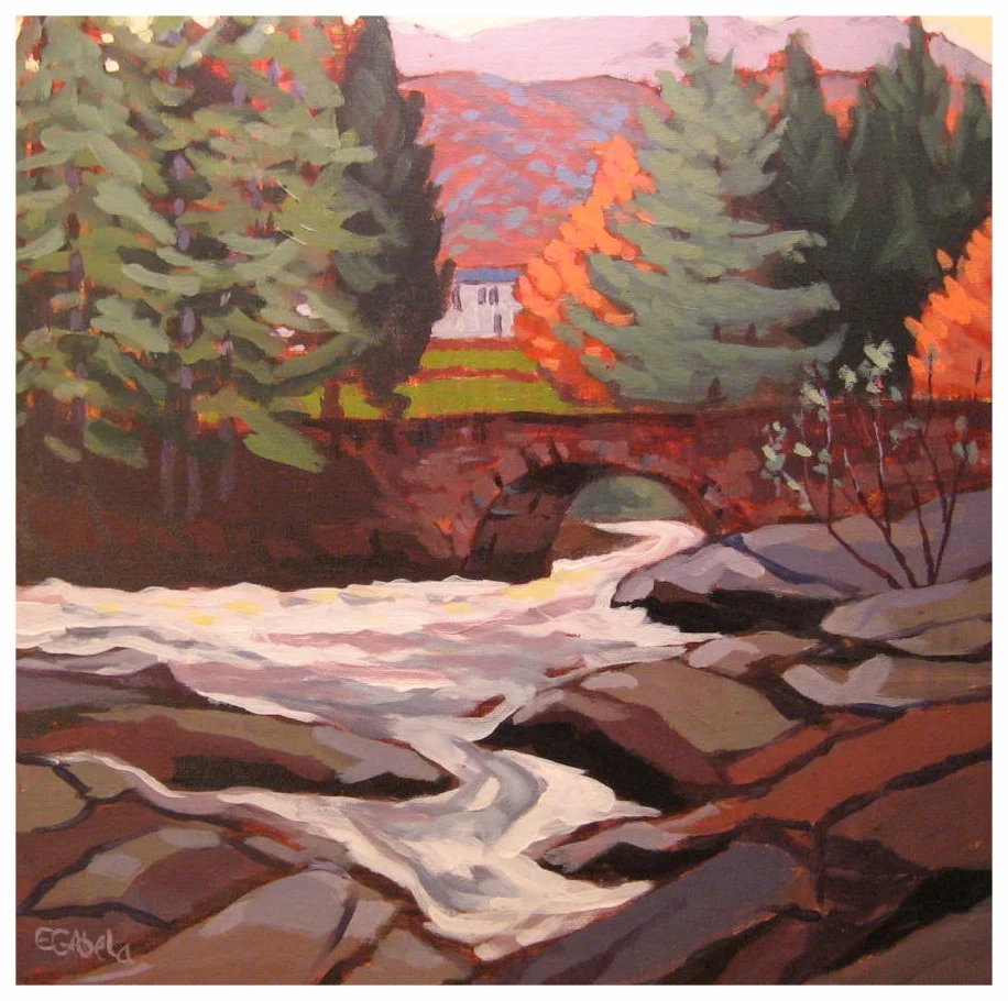 River Dochart, Killin, Scotland, Acrylic, 18" x 18"