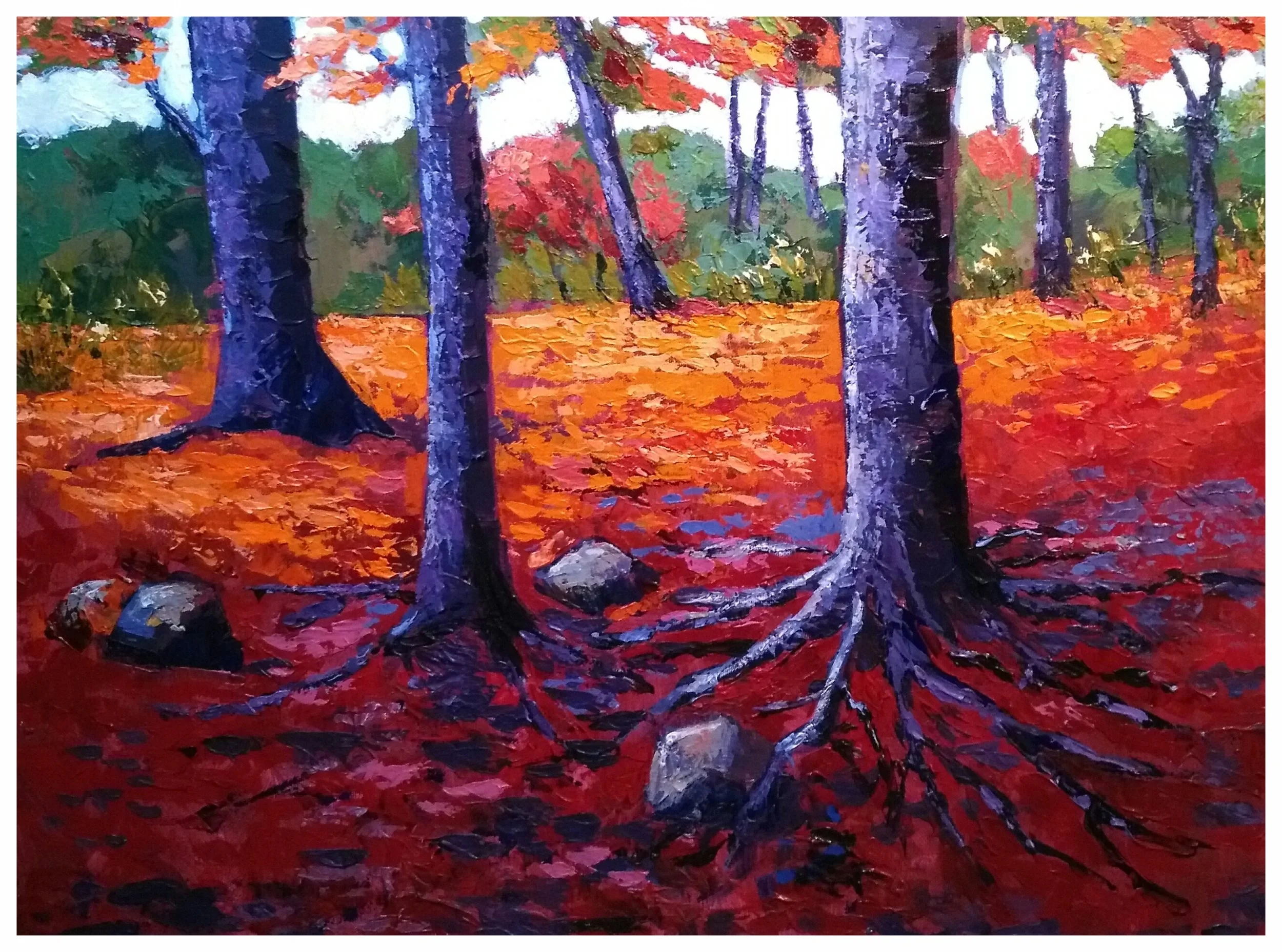 Orange Carpet, acrylic, 18" x 24"