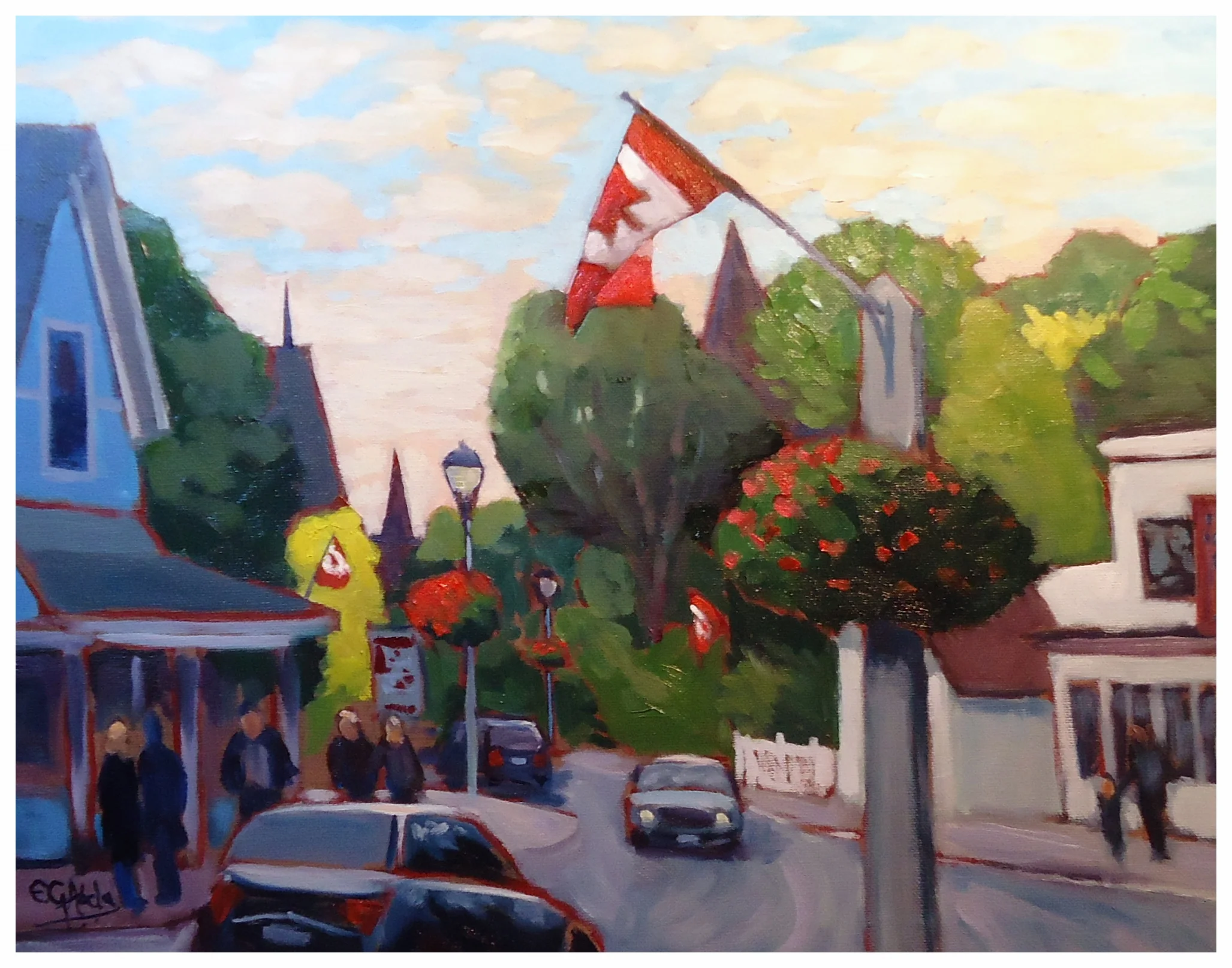 Main Street, Unionville, Oil, 16" x 20"  SOLD