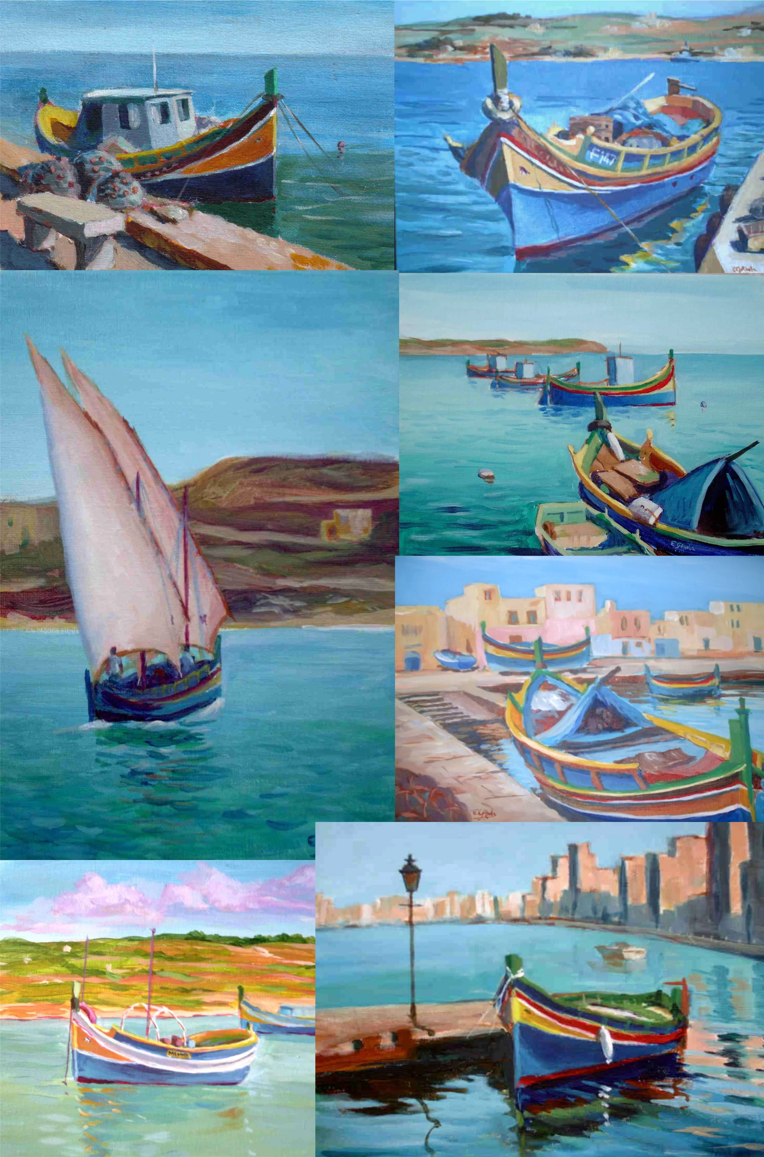 Maltese Boats 11" x 17"