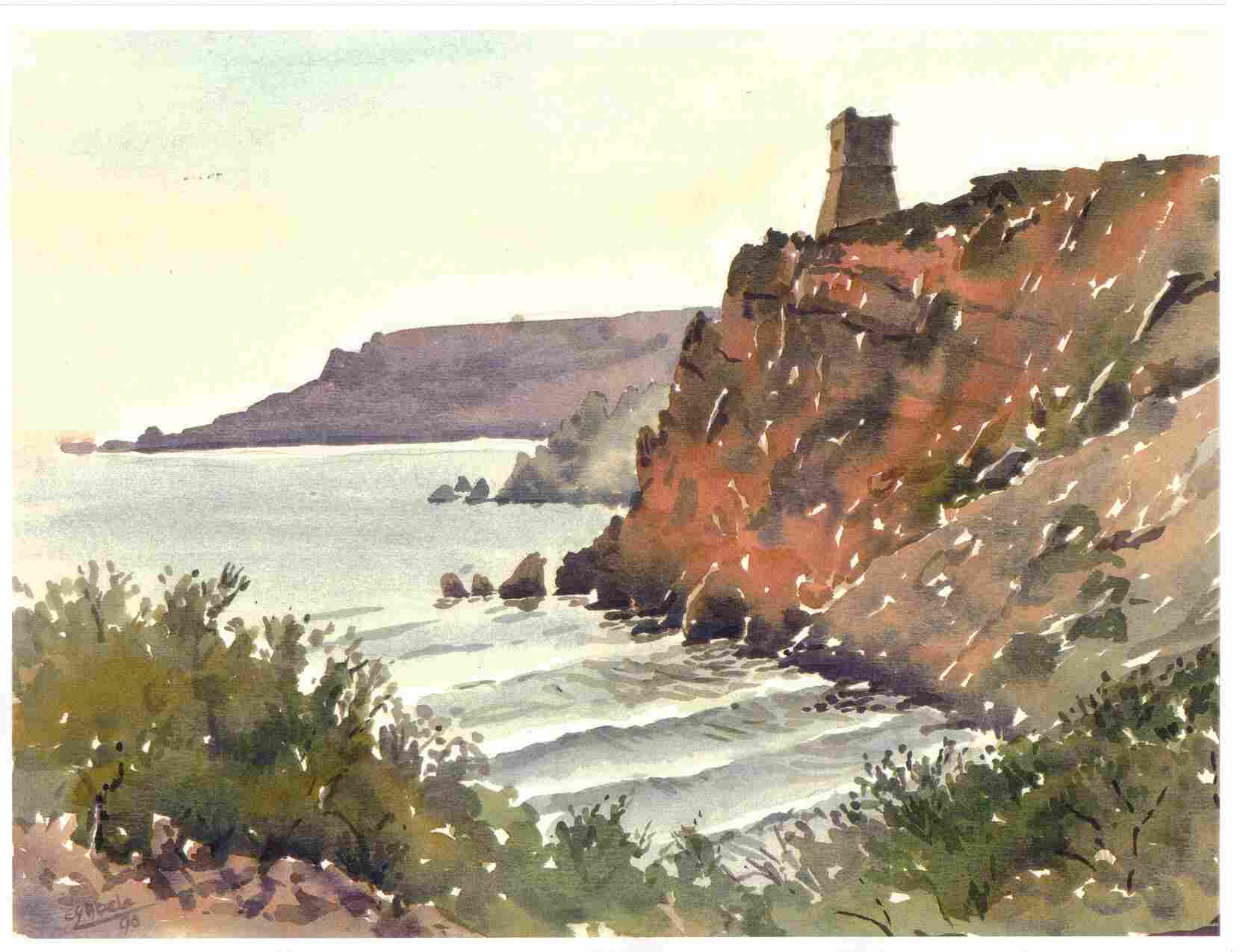 Malta, Ghajn Tuffieha 8.5" x 11"