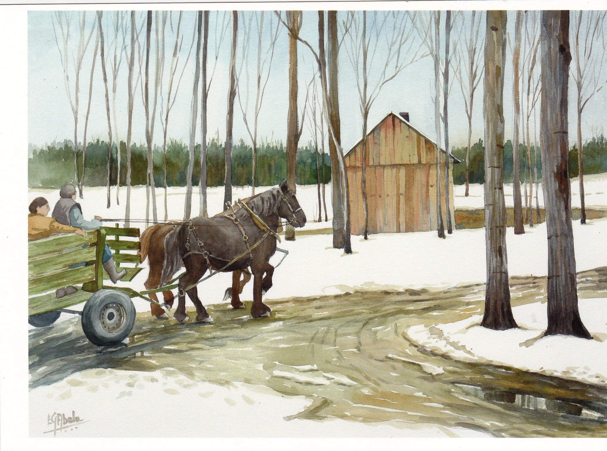 "Going Home" Quebec, Giclee 12" x 15"