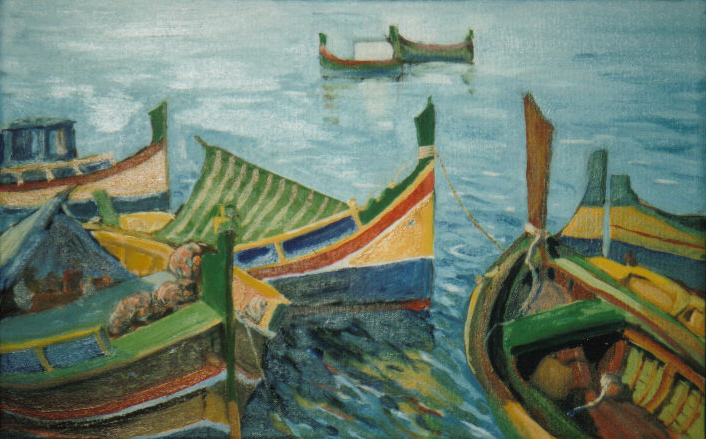 Malta Boats, Oil 16 X 20 ins.jpg