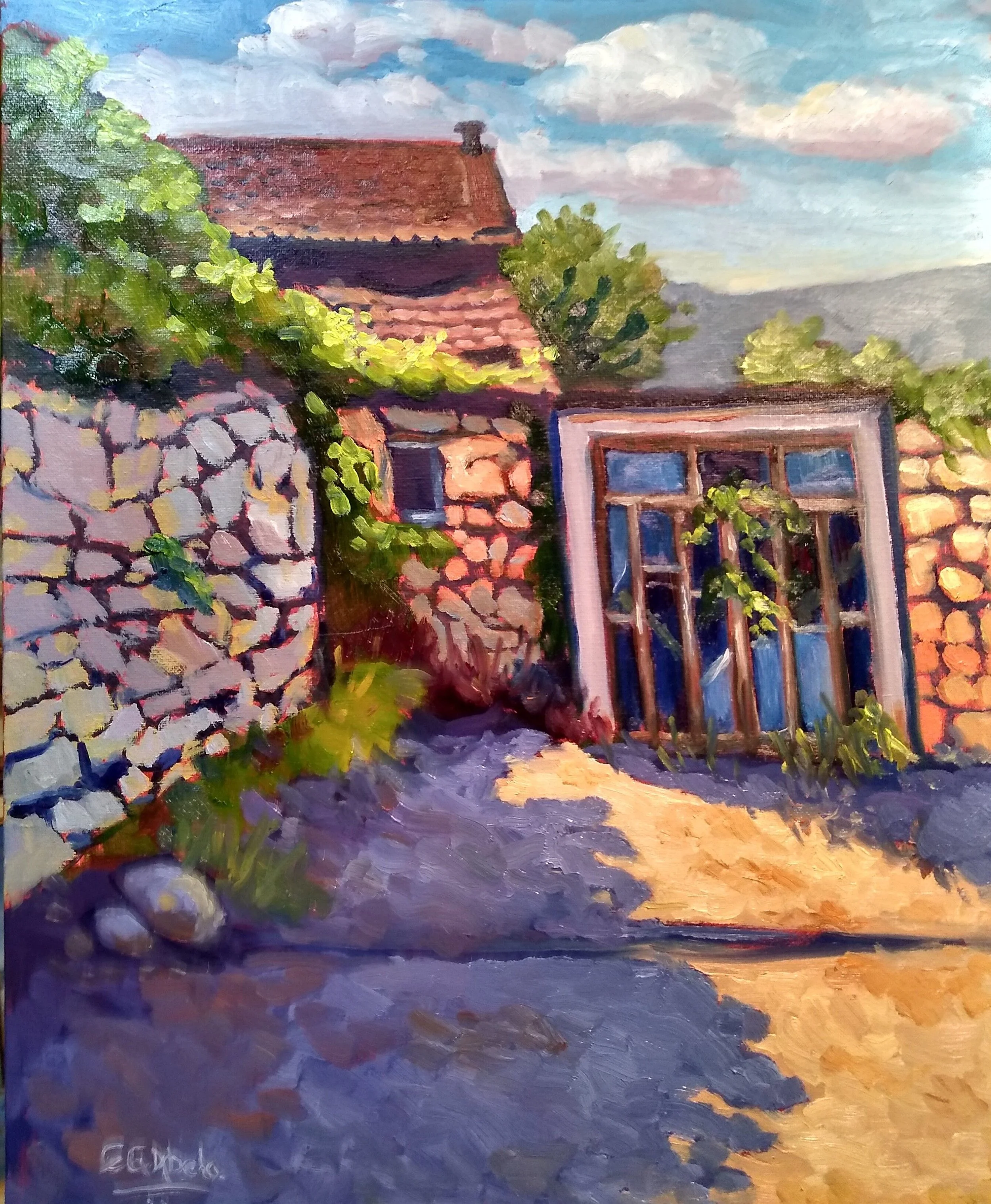 Latest painting; Farmhouse at Medjugorje 16" x 20"