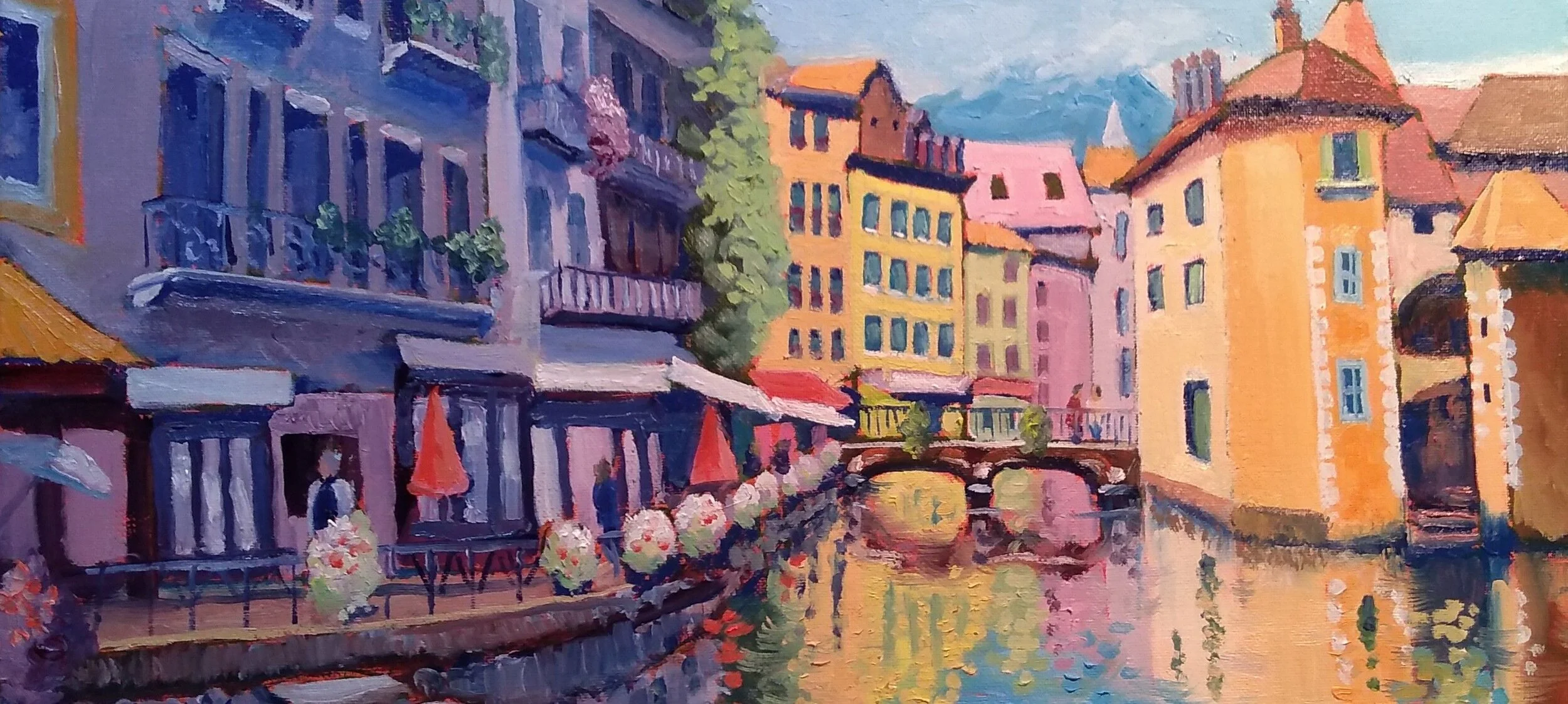 Latest oil painting "Annecy, France"