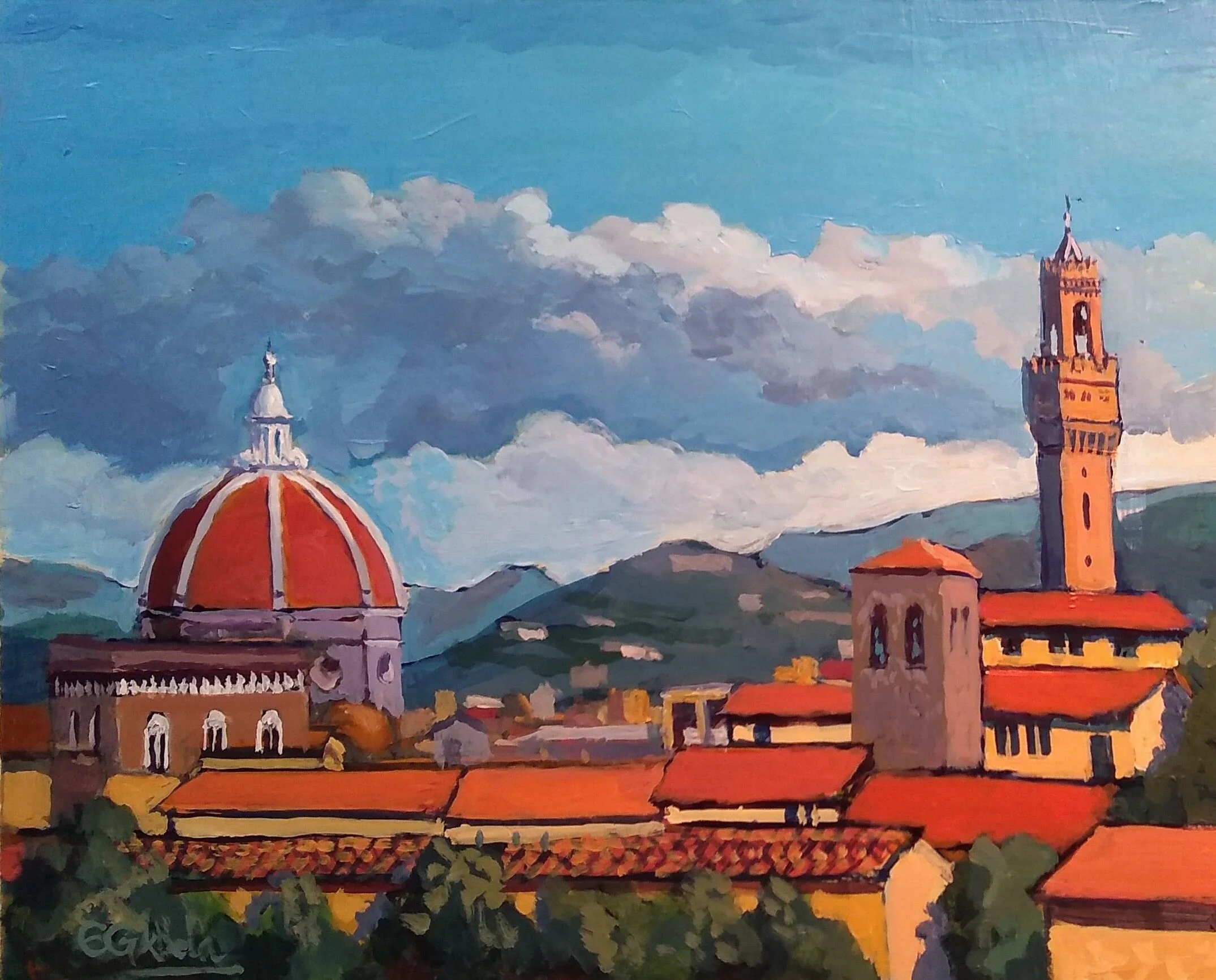 Florence, Italy, Acrylic, 11" x 14"