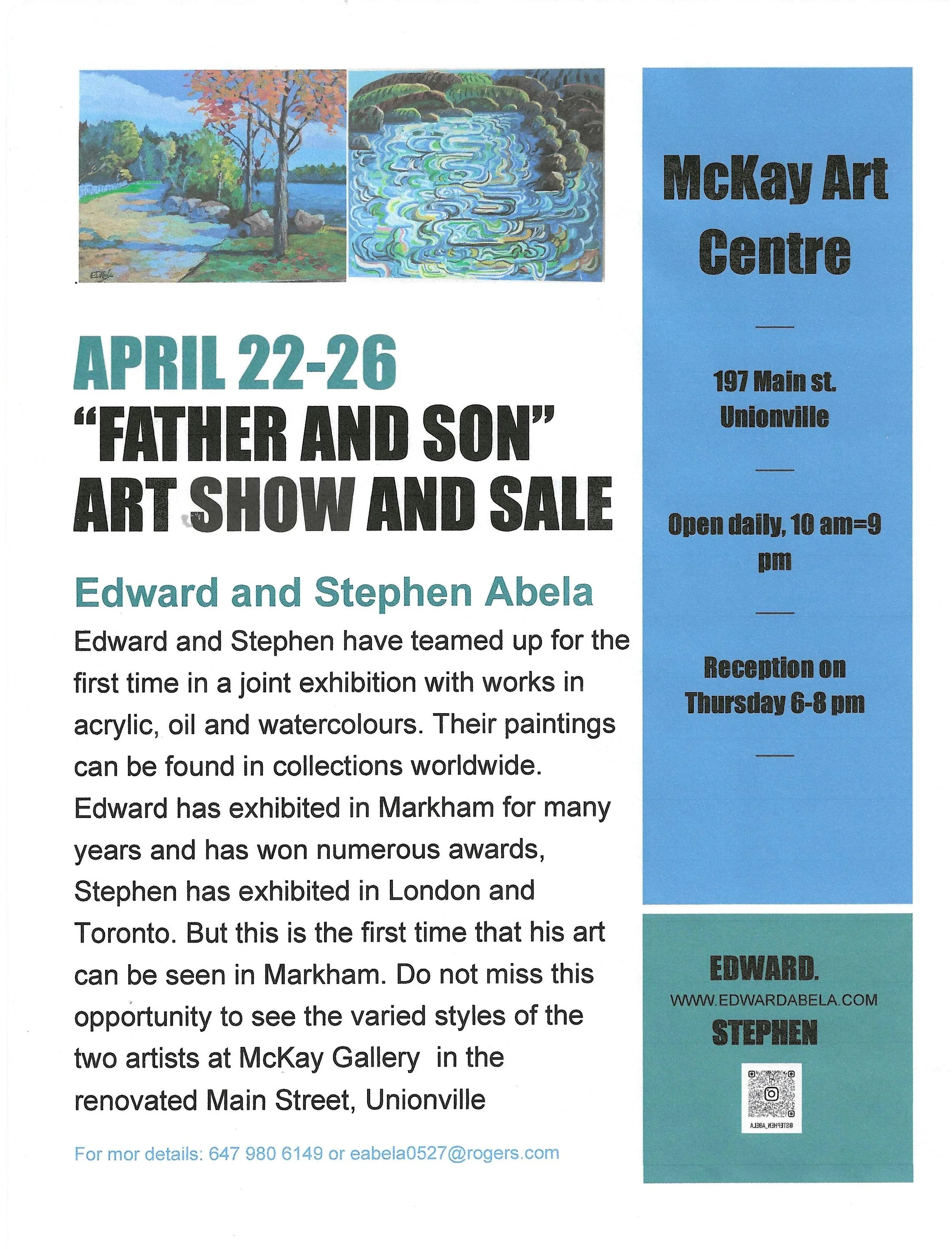 Father and Son Art Show coming soon