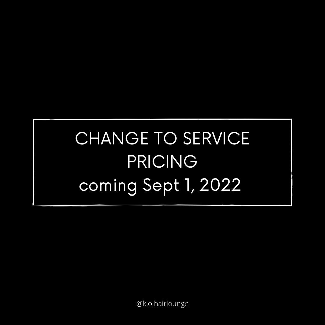 CHANGE TO SERVICE PRICING&nbsp;
coming September 1, 2022&nbsp;✨
We will be implementing a change to our chemical service pricing.&nbsp;

How our pricing will be changed; we are breaking down our pricing to &ldquo;base price + product&rdquo;.&nbsp;
&n