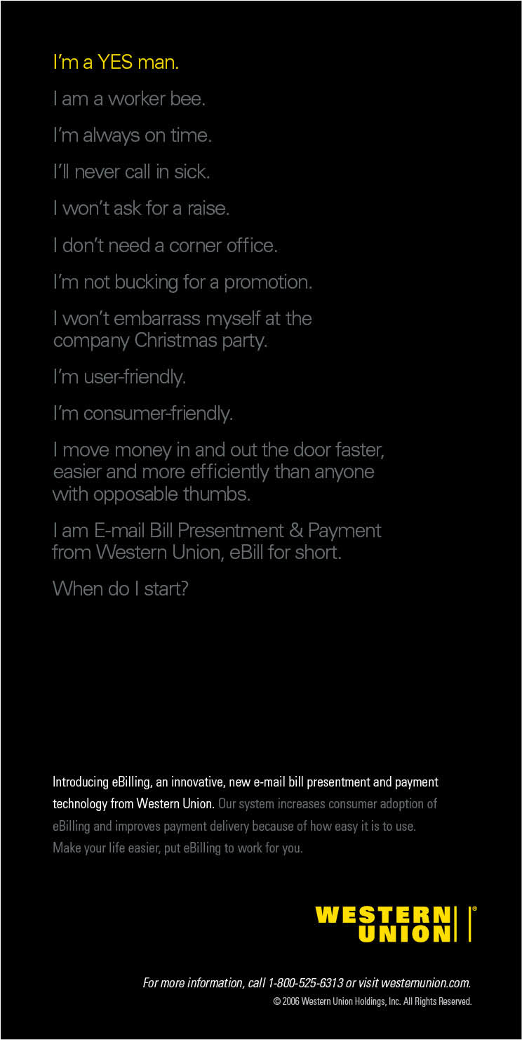 Western Union came to us to promote their new online billing platform.