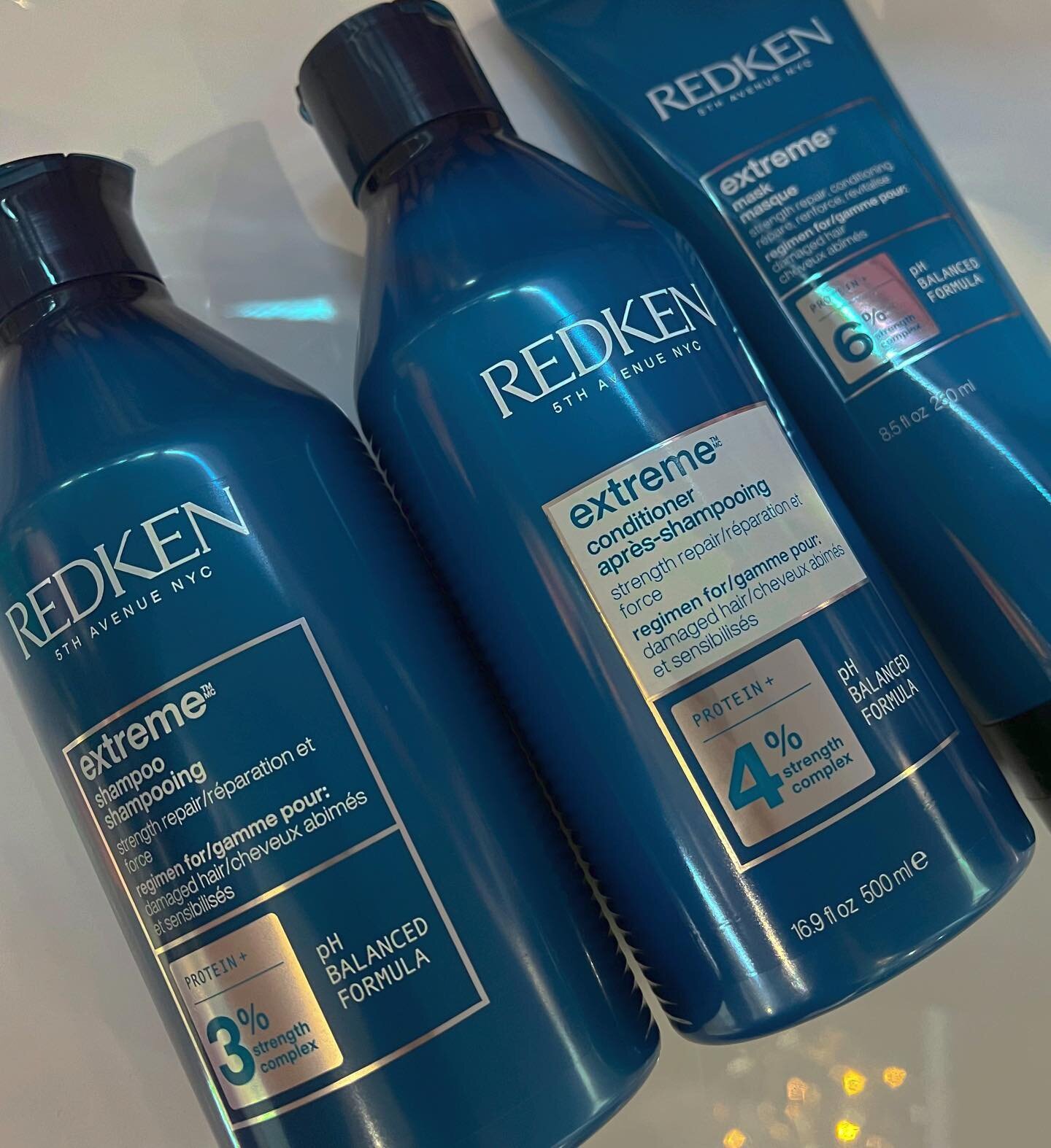 ⚠️Extreme Repair⚠️

This line cleanses, strengthens, and restores damaged hair and prevents future hair breakage. Extreme is formulated with Redken's Strength Complex which contains Amino Acids and Arginine to strengthen and fortify the hair, and Cit