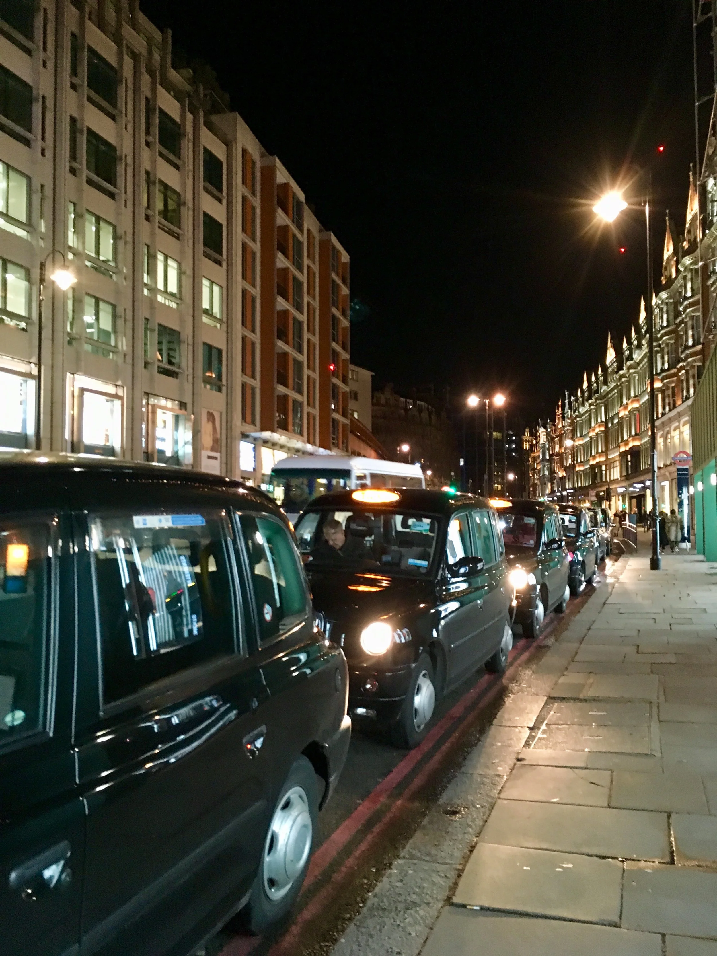 Taxi Row Outside Harrod’s