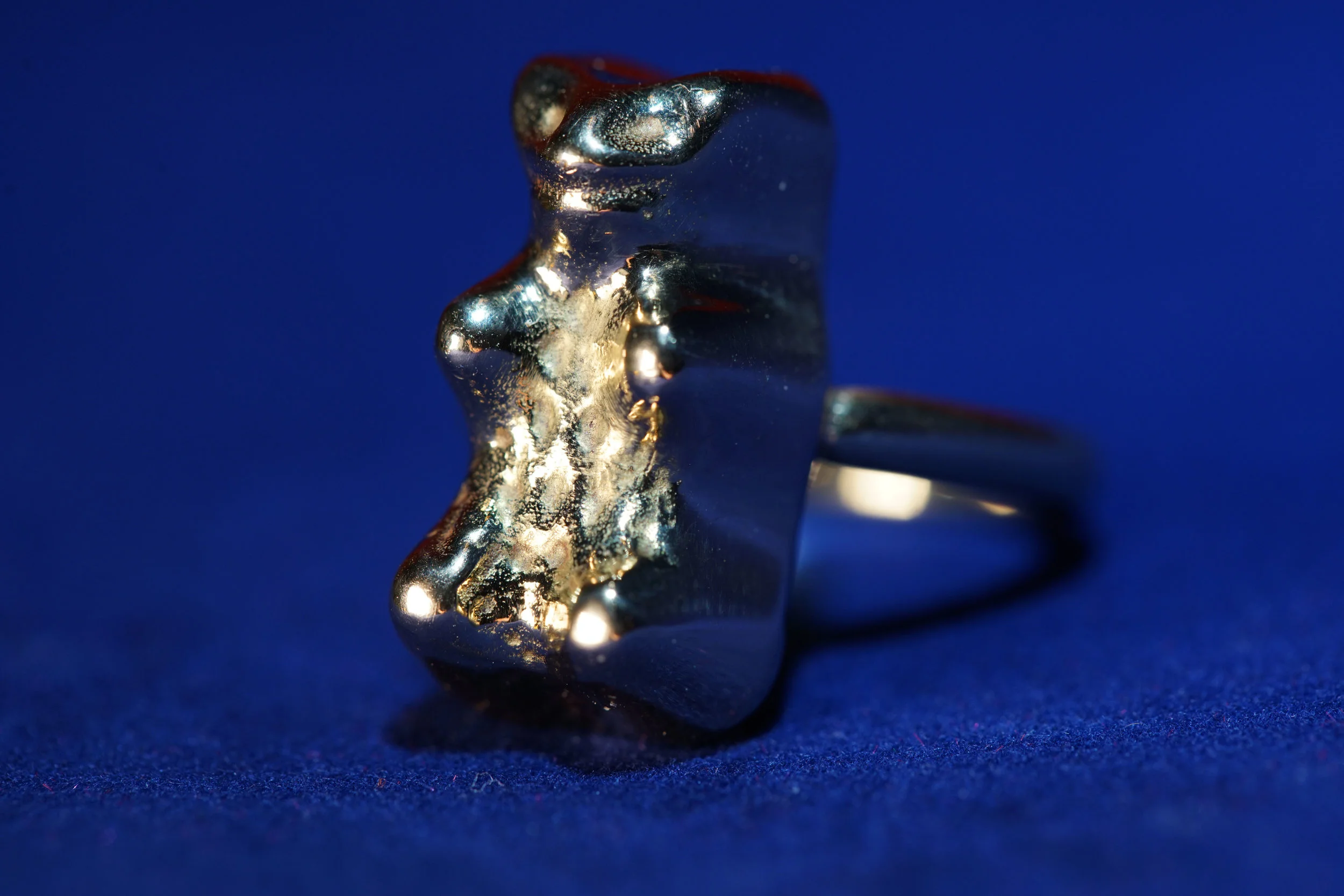  The Gold Gibby Bear ring sits high on the finger, for the ultimate statement piece! 