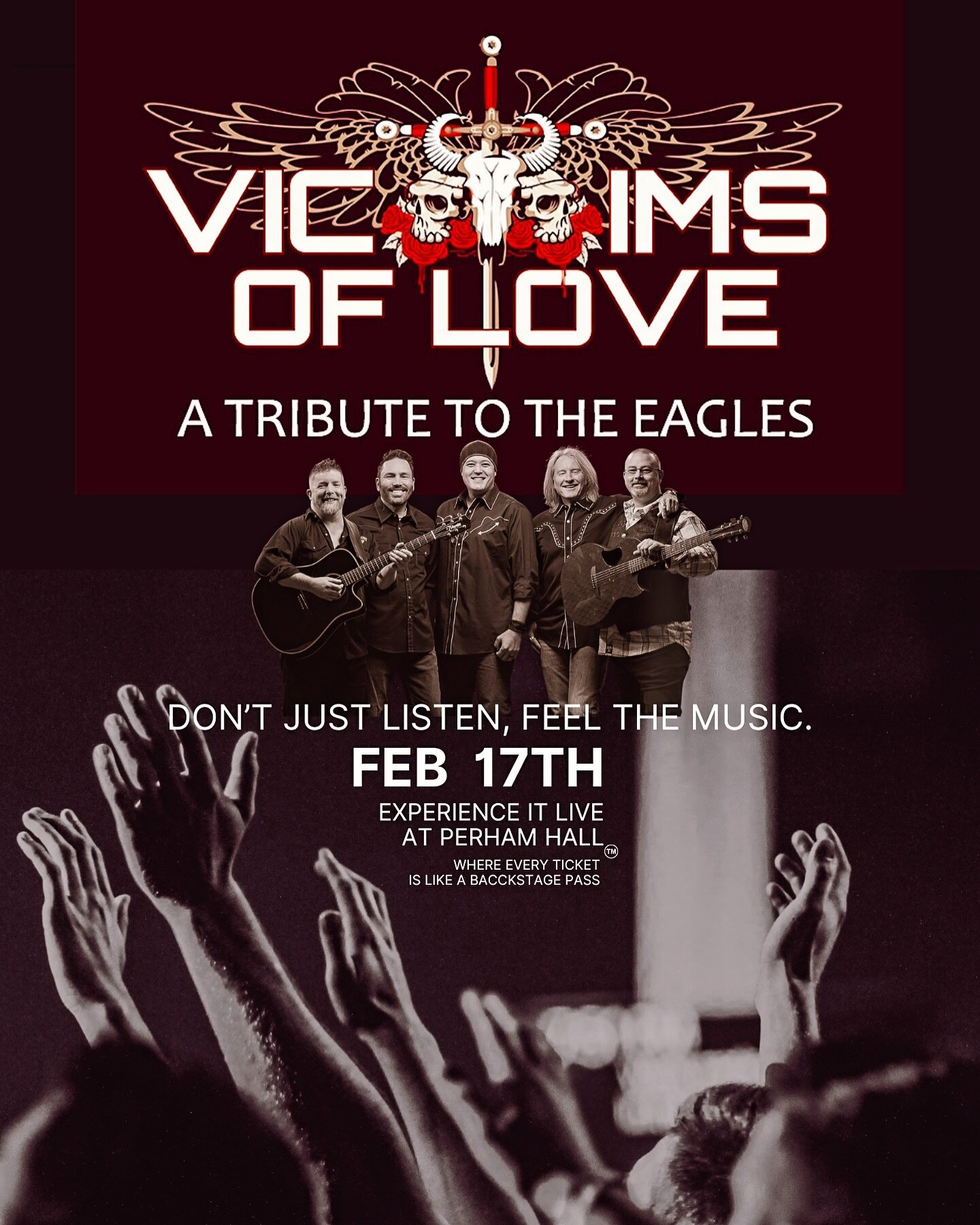 Join us as we pay tribute to one of the greatest bands of all time - The Eagles. Victims of Love will take you on a musical journey, recreating the magic and timeless hits that made The Eagles a household name.  Get ready to sing along to classics li