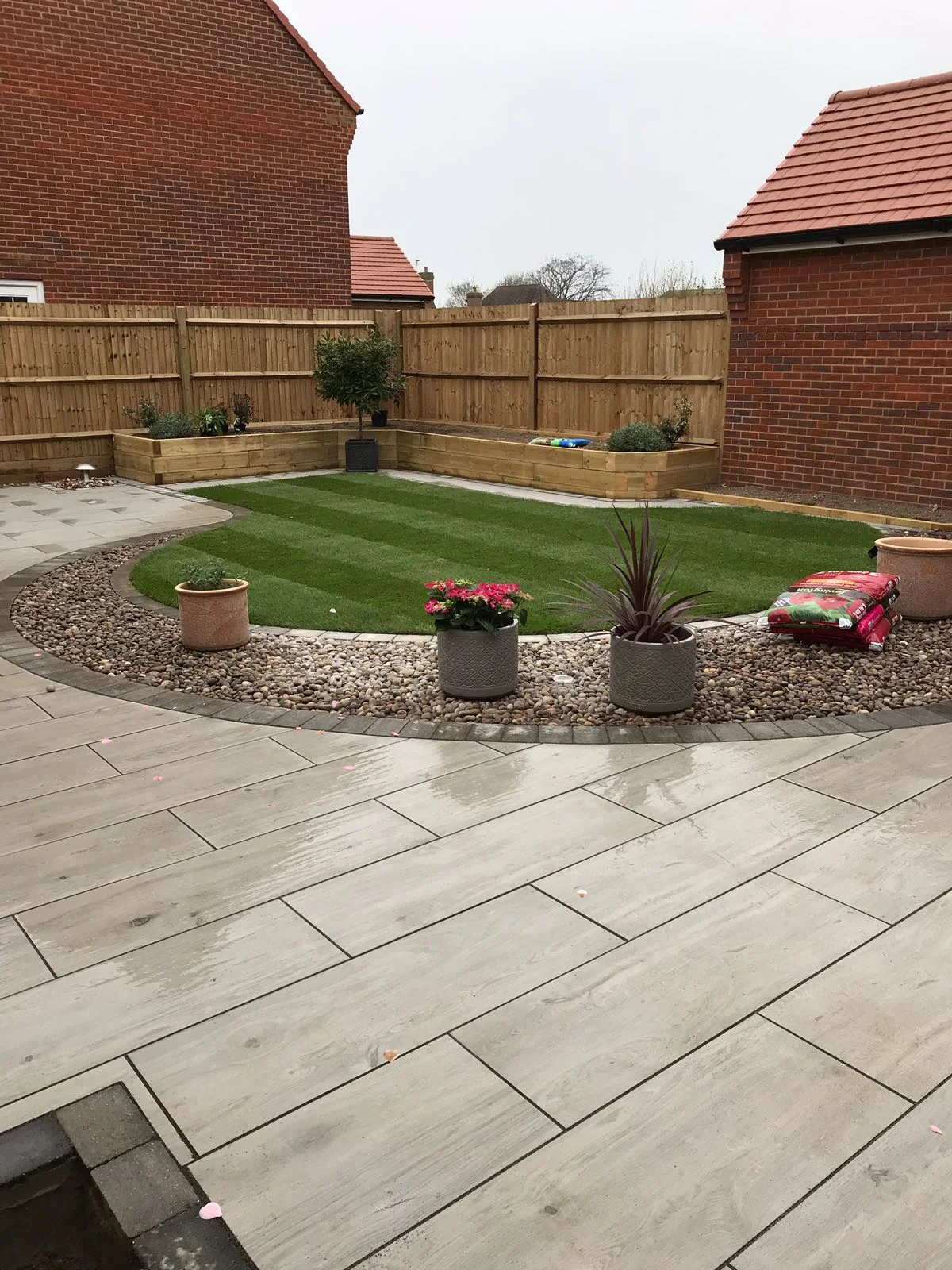 Porcelain paving used on the stunning patio in Felpham Bognor regis West Sussex