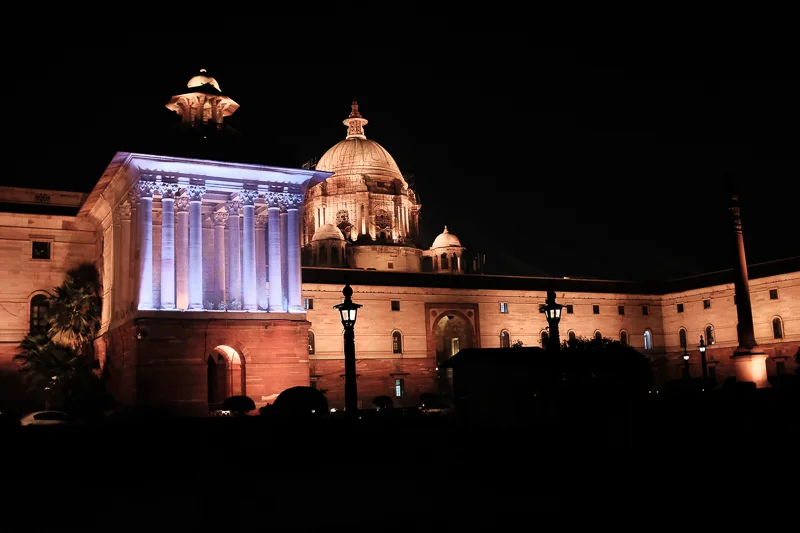 New Delhi, for a change. This is the government district at night.