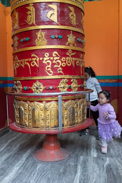 In the Tibetan village, a neighborhood near the river