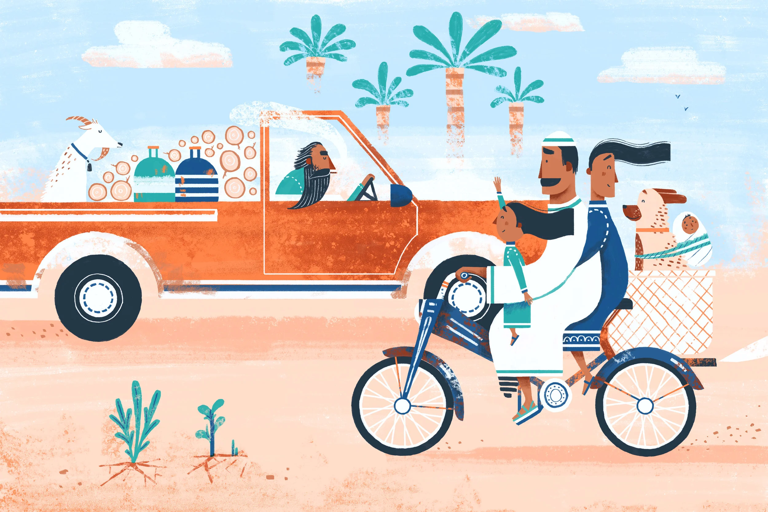 'Family outing' © Jonty Howley Illustration