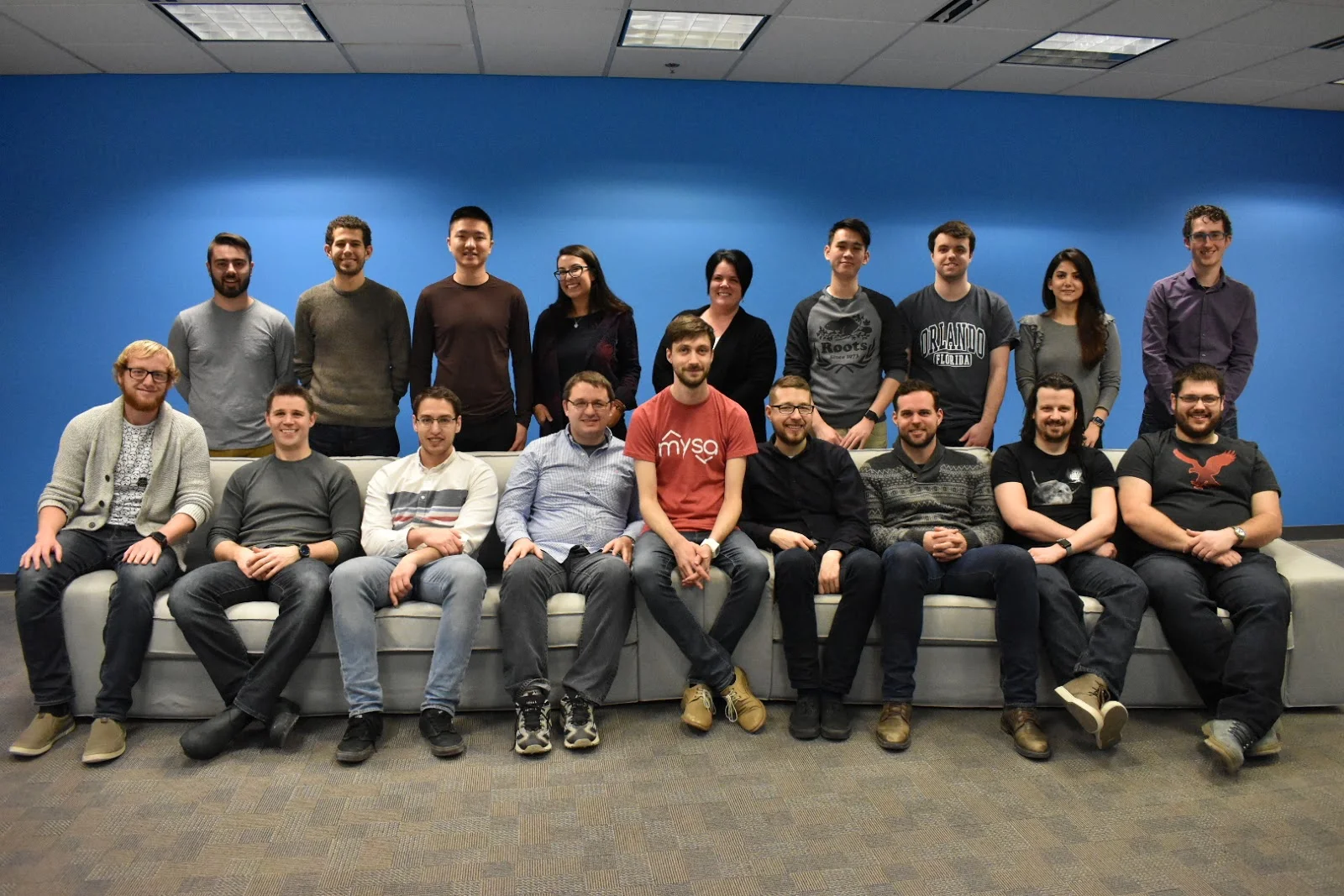 The Mysa team, no hats in sight