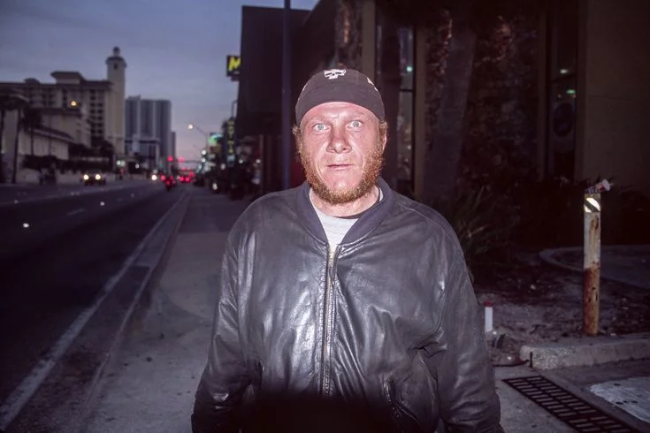 A friendly man on the streets of Daytona Beach, photographed on Fuji Astia 100F.