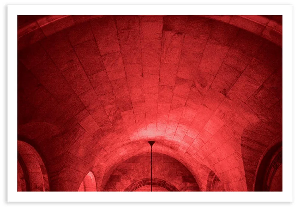 The tunnels in the New York Public Library on 42nd Street can look like a dungeon, especially when long photographic exposures cause your film to color shift to a bloody red.