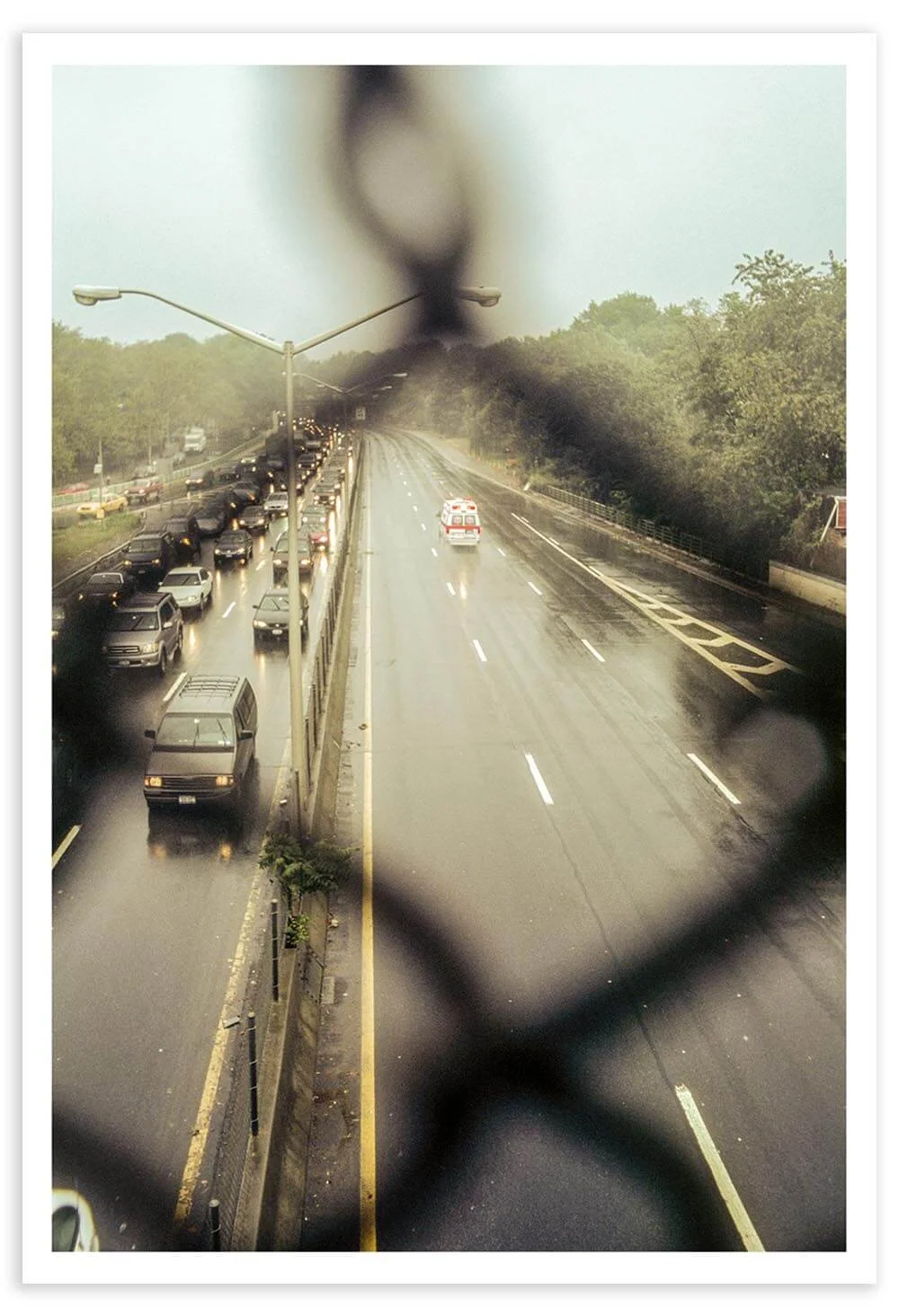 There is no backstory to this photograph, but the timing of it produced a haunting idea: Emergency workers rushing into a place that everyone else is rushing out of.