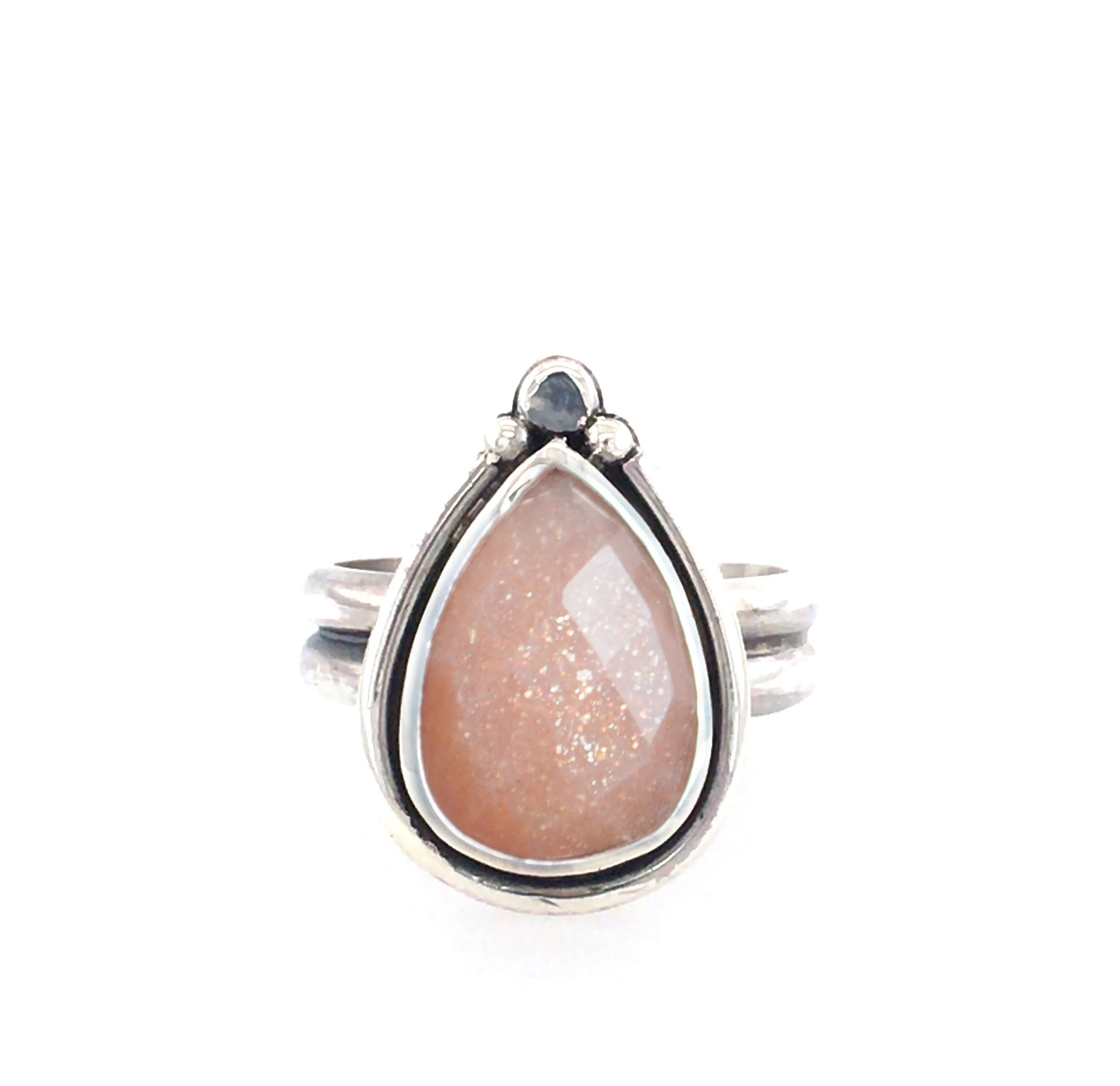 Milky Way Peach Moonstone Ring — K Y R I