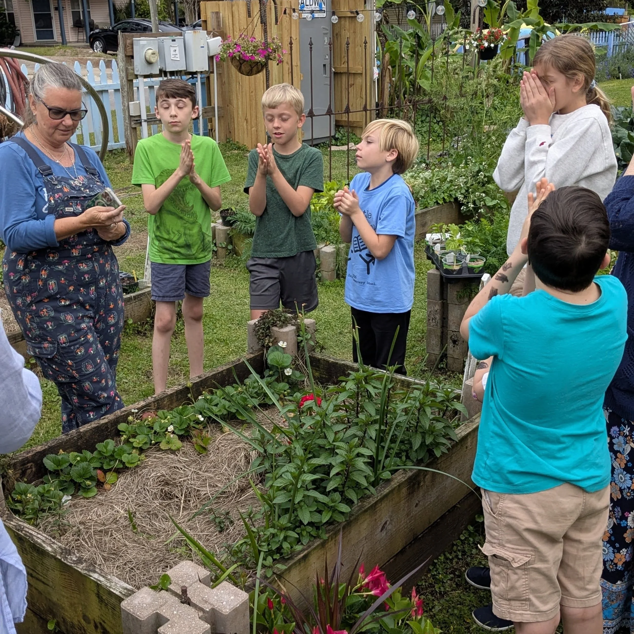 "The earth is the Lord&rsquo;s and all that is in it, the world, and those who live in it." (Psalm 24:1, NRSV). 🌍✨
What a joy it was for our seekers group to spend time cultivating and connecting at "The Ground Up" community gard
