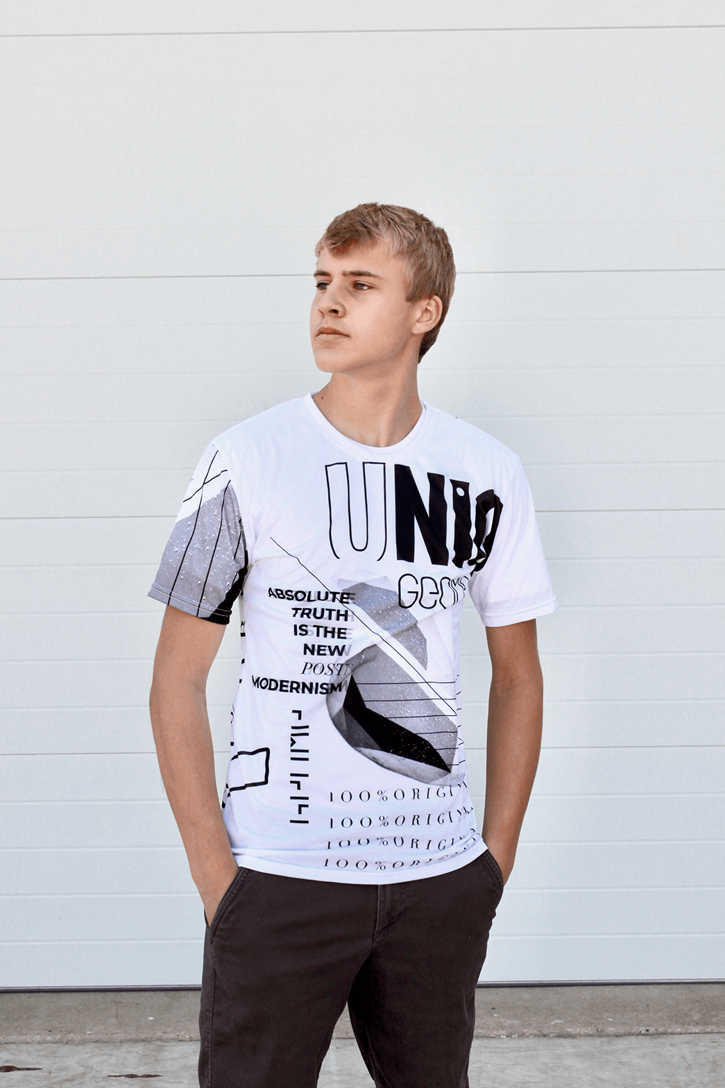 White Graphic Designer Tee