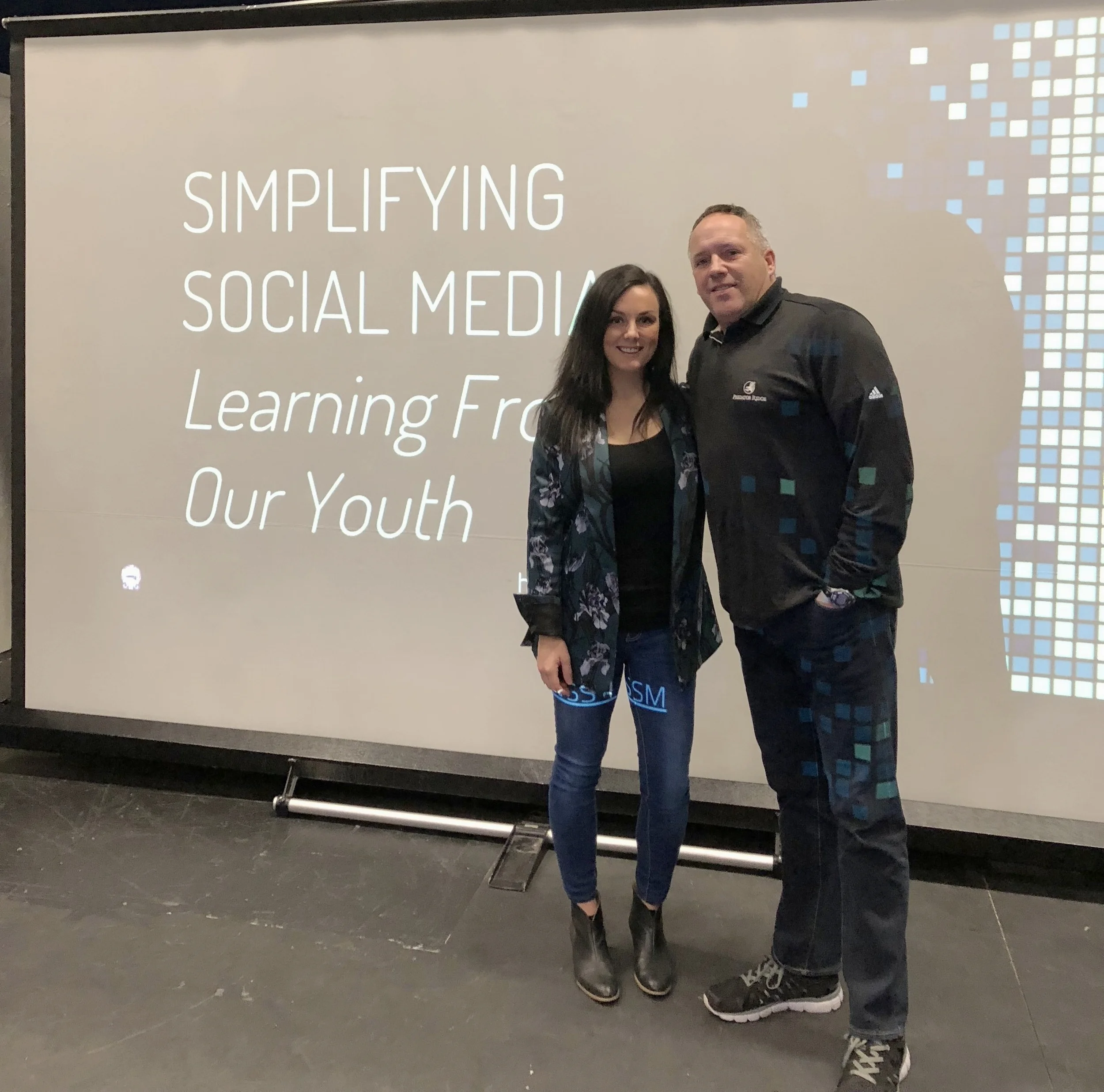 Tara Clark and Doug Rogers, District Substance Abuse Prevention Counsellor SD#22, at the Vernon Secondary School