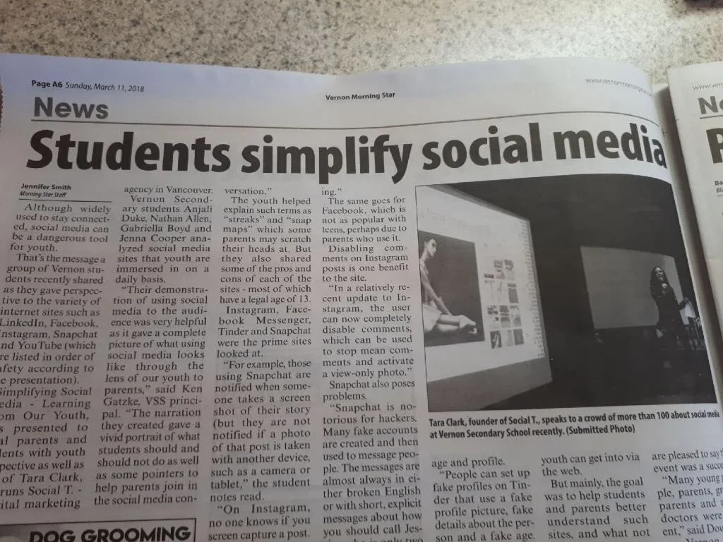 Tara Clark's Vernon School District 22 presentation was featured in the Vernon Morning Star!