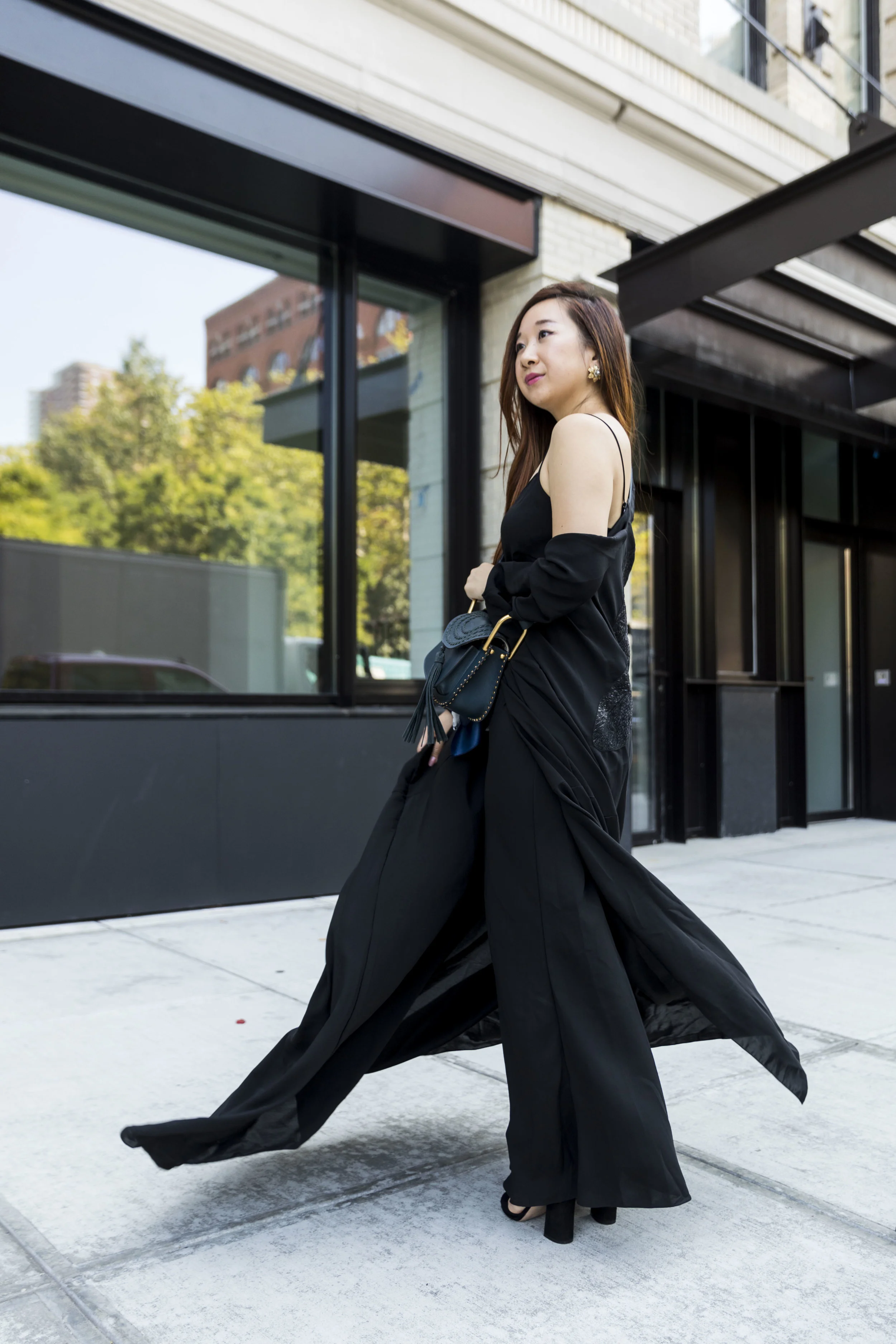 Earrings: Maggie Wu Studdio; Bag: Chloe.