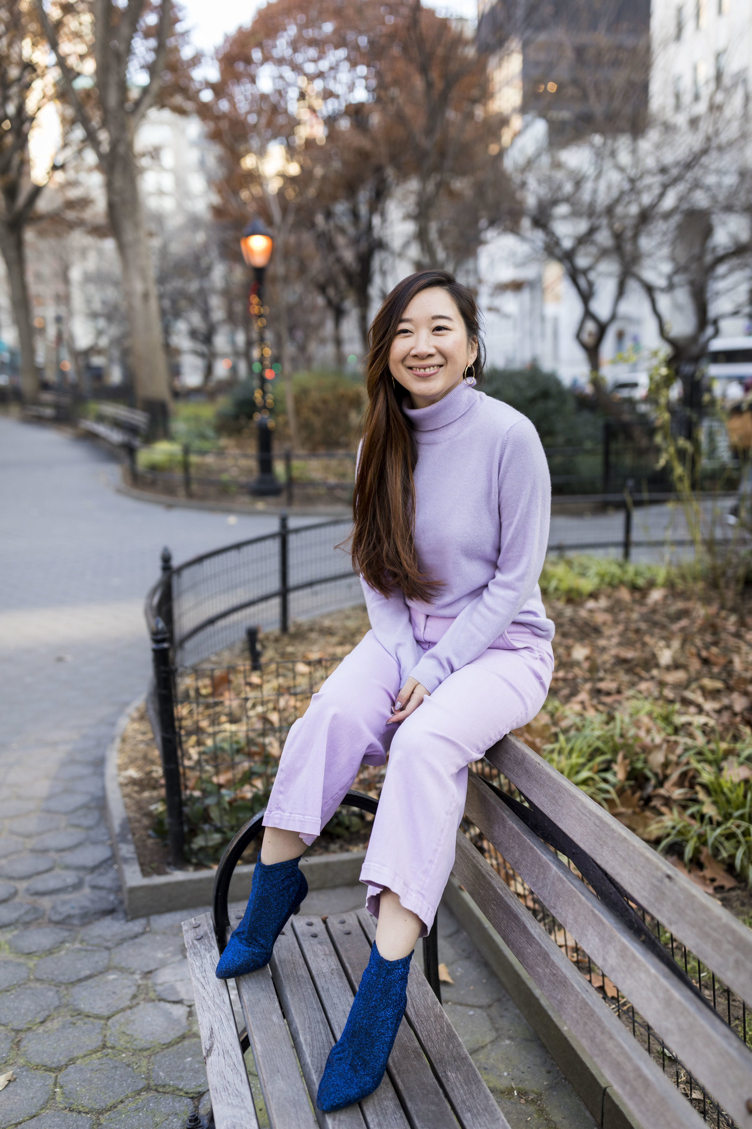 How to Style a Lavender Cashmere Turtleneck