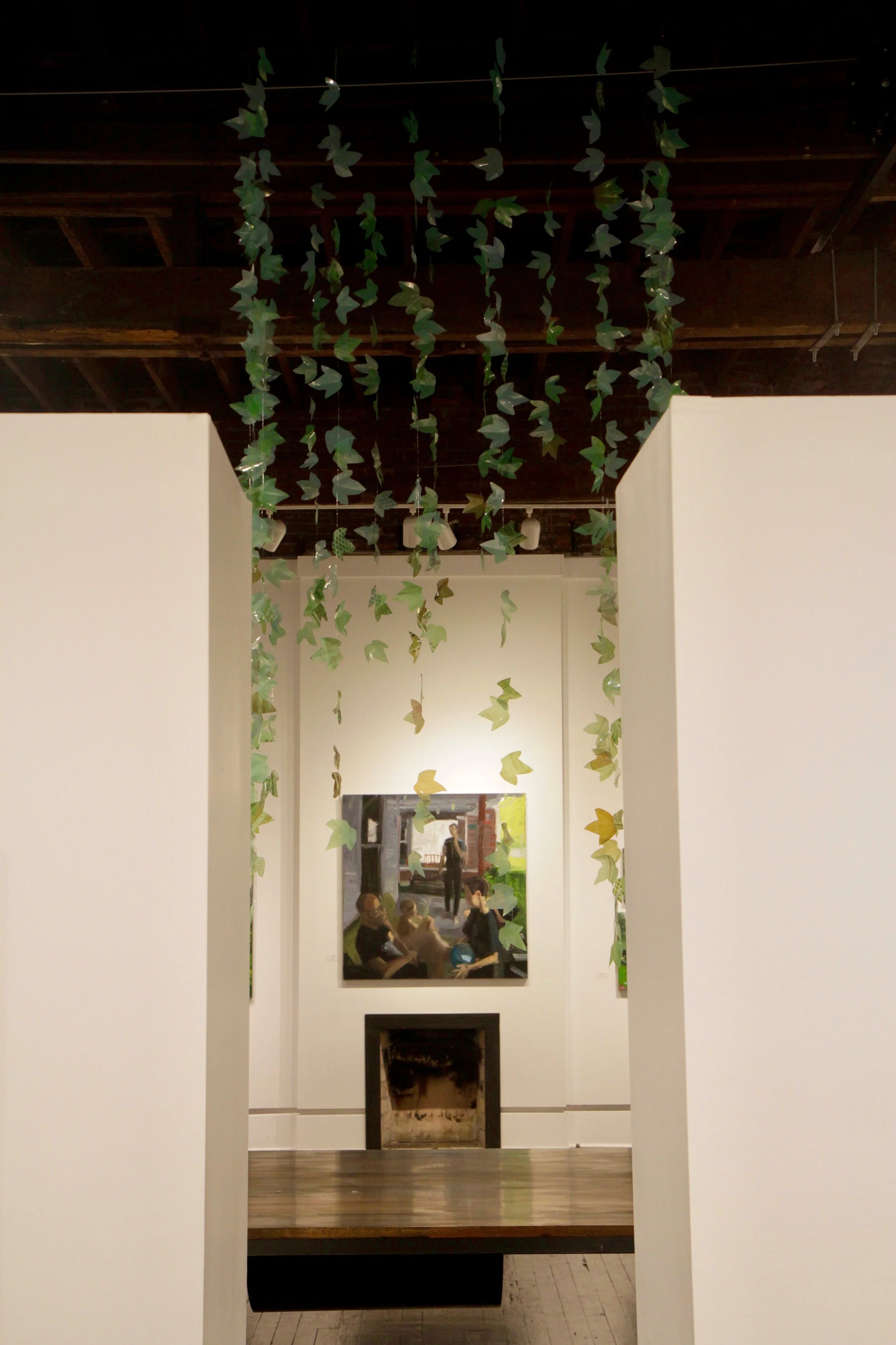 Climb, Collaboration with Caleb Smith, Transparent Photo Paper, Fishing Line, and Wire, 2017