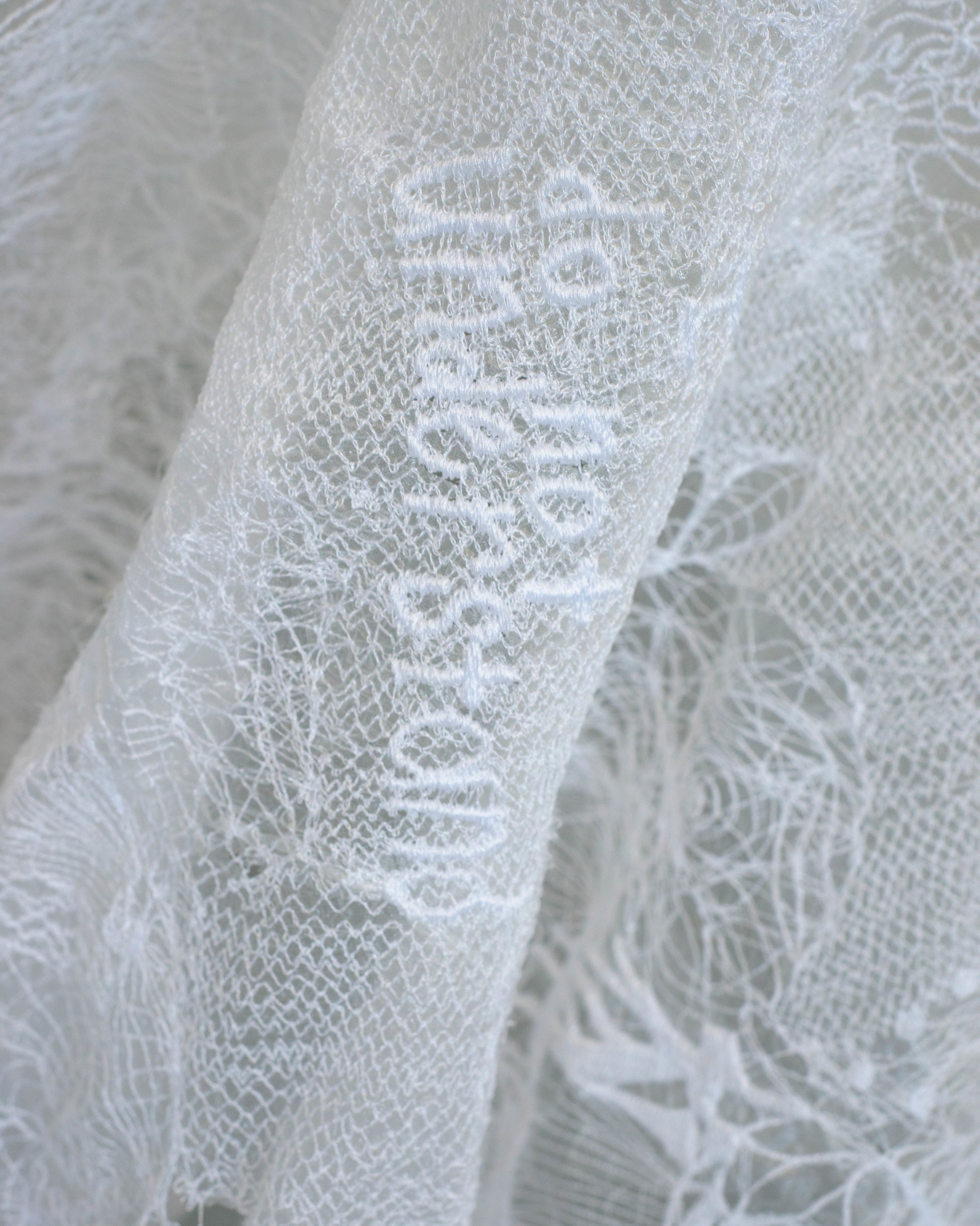 Tapestry of the Unsaid (letter to Arachne), thread on solvy, approximately 17x7' (continuously growing)