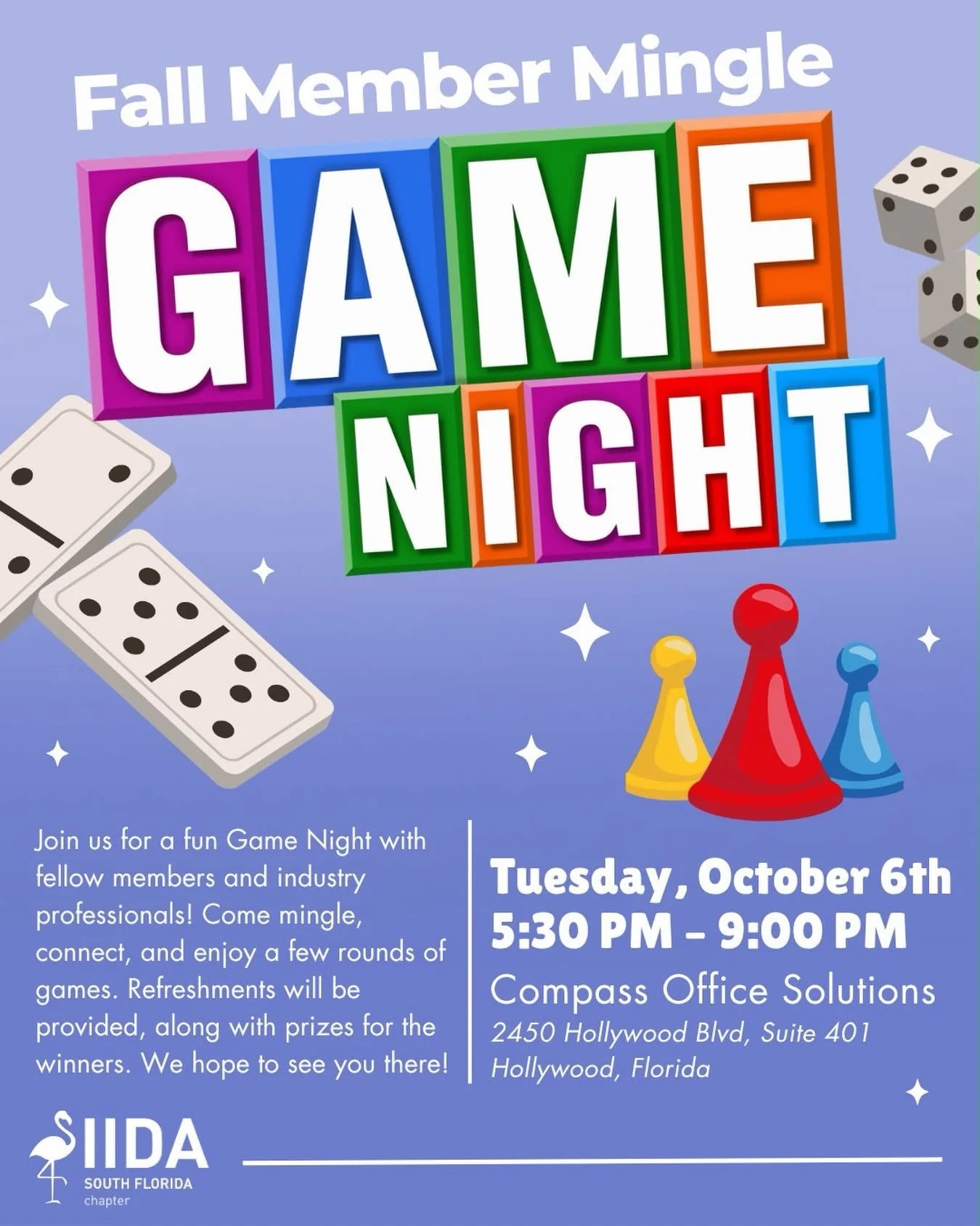 🏆Join us for a fun-filled Game Night! 

Step away from your creative projects and busy schedules for an evening of games, laughter, friendly competition, and meaningful connections. Come relax, mingle, and enjoy great company. Let&rsquo;s play, conn